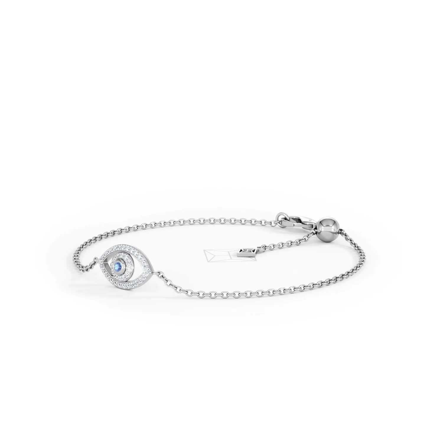 Evil Eye 0.21ct Sapphire Lab Diamond Adjustable Bracelet in Sterling Silver - Image 80