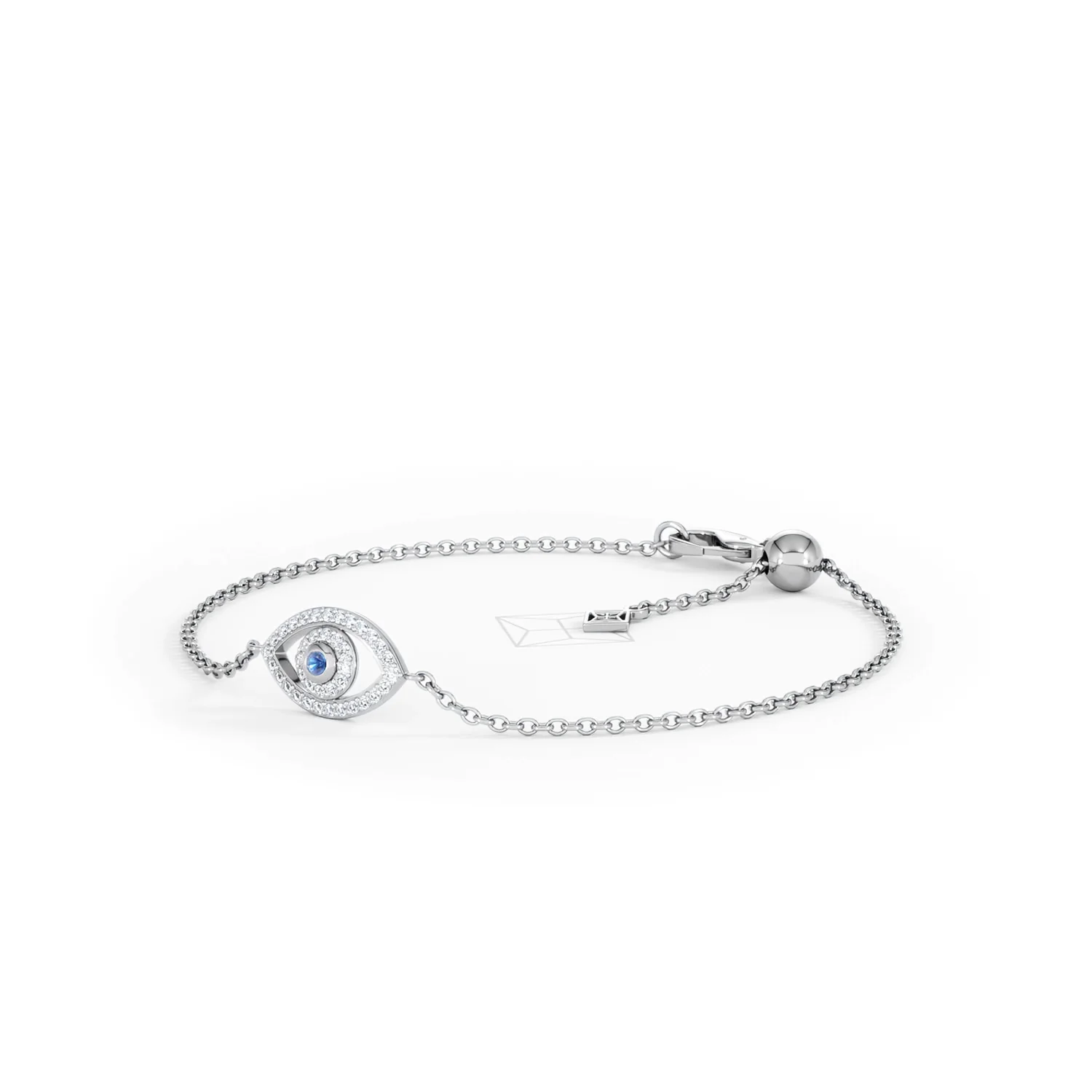 Evil Eye 0.21ct Sapphire Lab Diamond Adjustable Bracelet in Sterling Silver - Image 81