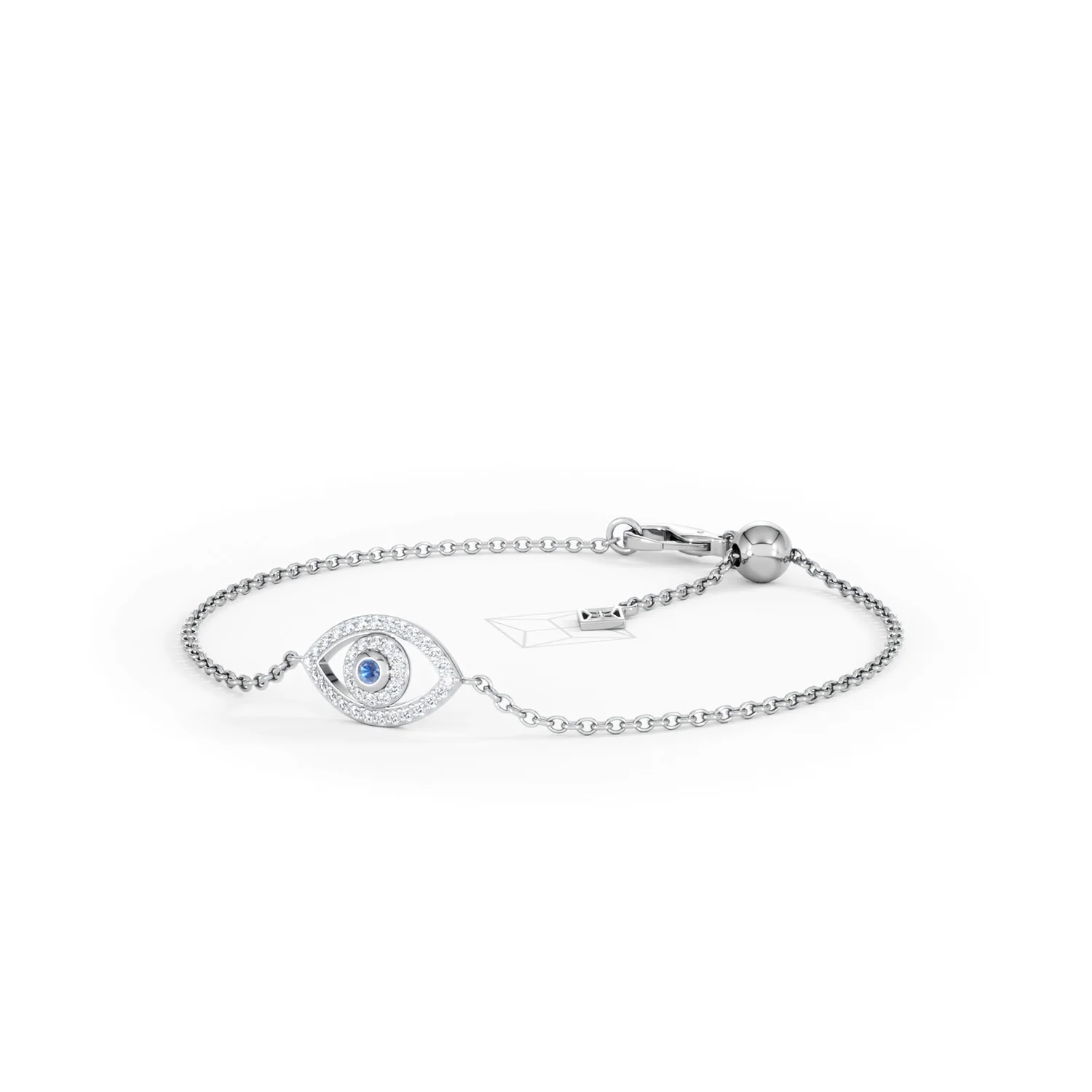 Evil Eye 0.21ct Sapphire Lab Diamond Adjustable Bracelet in Sterling Silver - Image 83