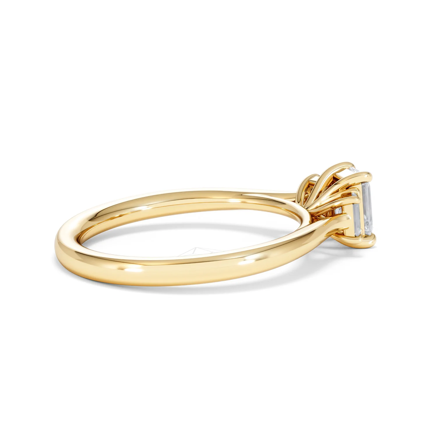 Evoke 3 Stone Emerald Cut Lab Diamond Ring 0.50ct in 18K Gold Vermeil - Image 33