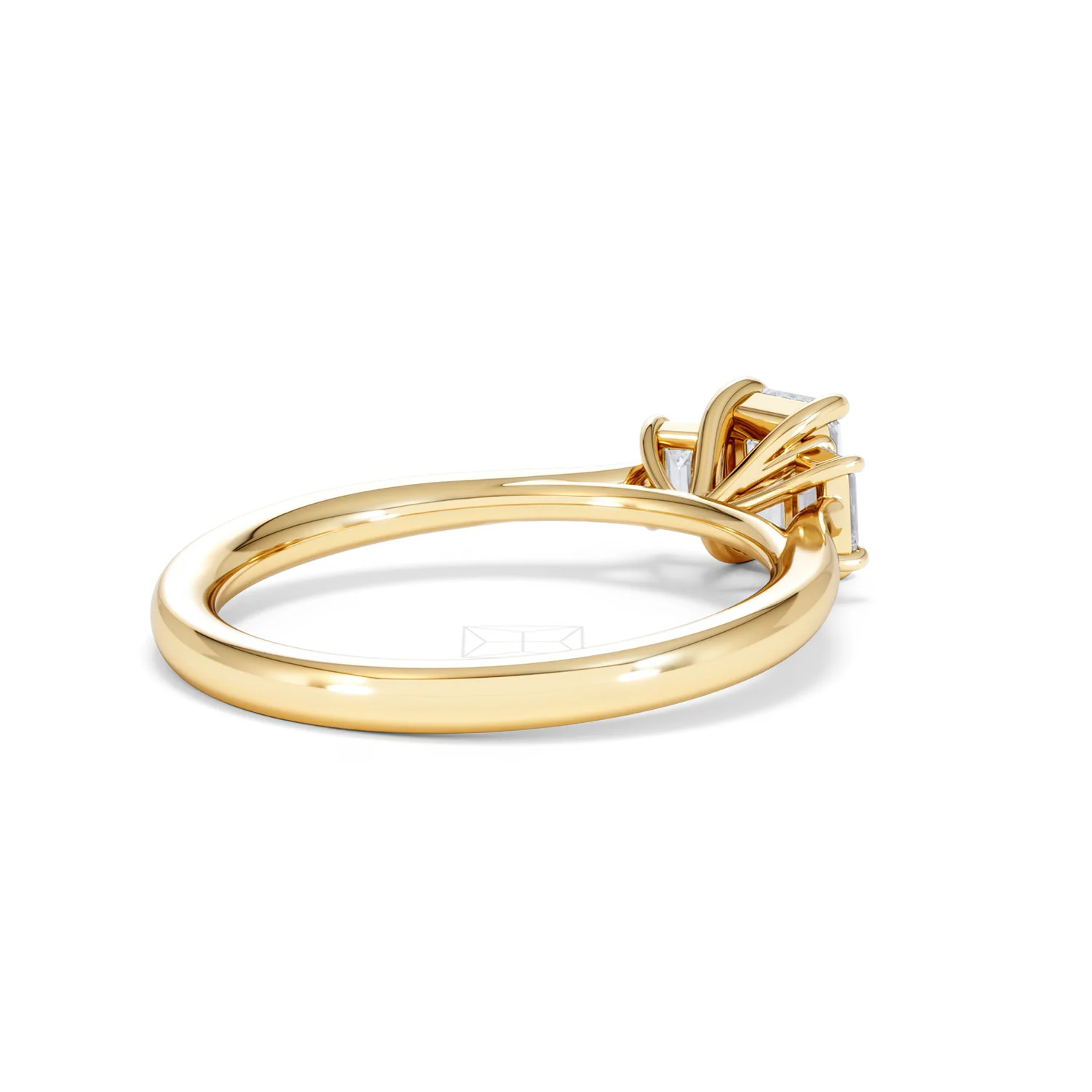 Evoke 3 Stone Emerald Cut Lab Diamond Ring 0.50ct in 18K Gold Vermeil - Image 39