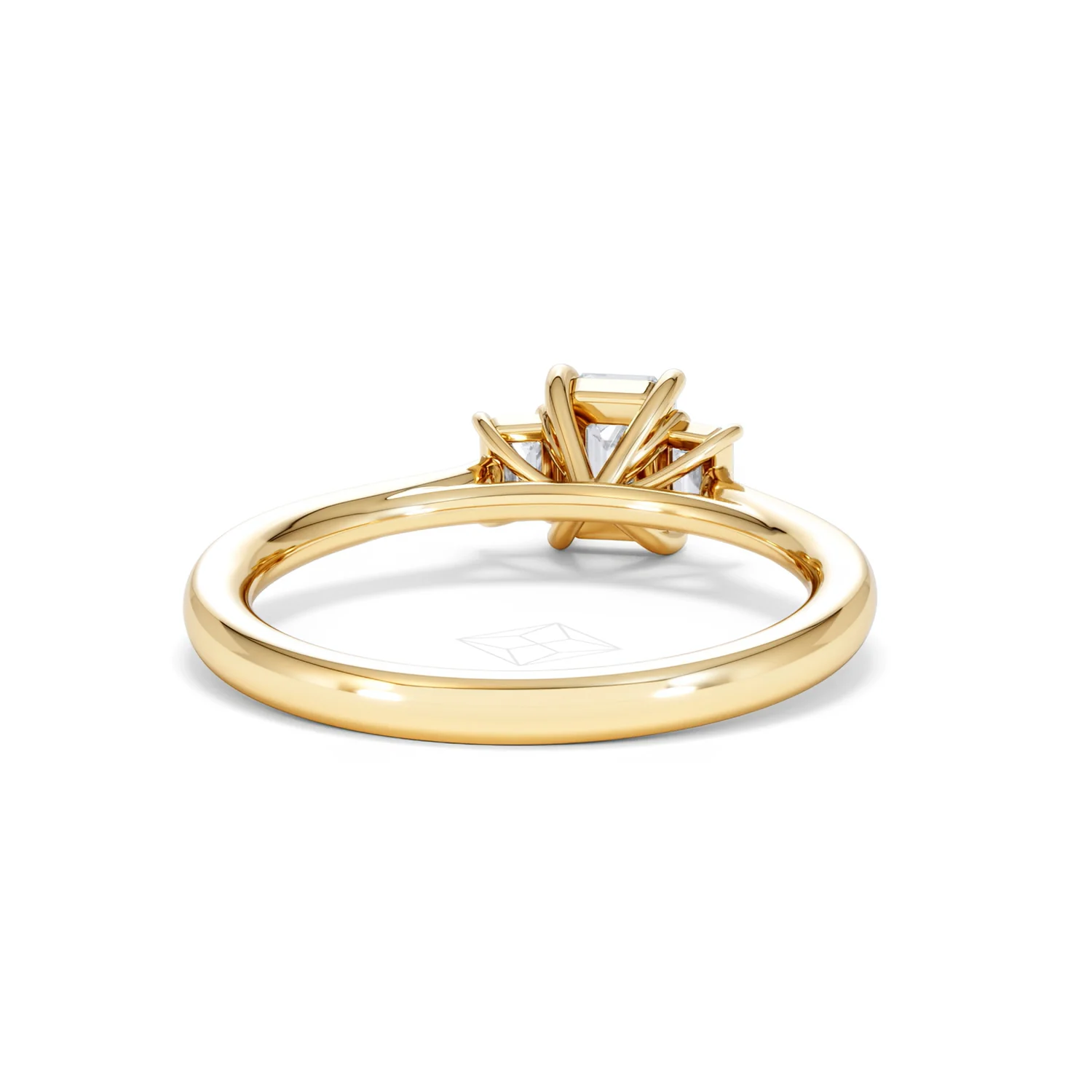 Evoke 3 Stone Emerald Cut Lab Diamond Ring 0.50ct in 18K Gold Vermeil - Image 46
