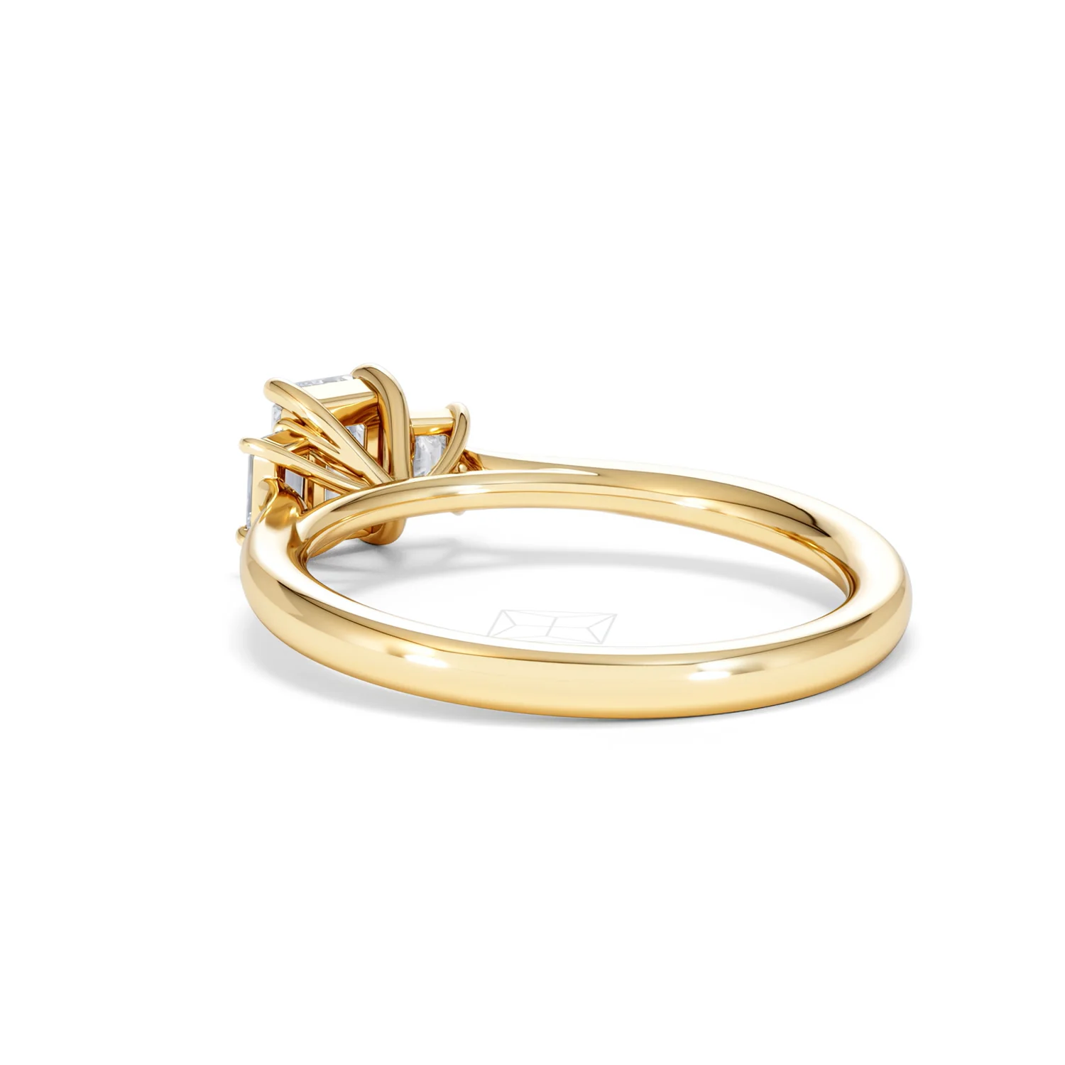 Evoke 3 Stone Emerald Cut Lab Diamond Ring 0.50ct in 18K Gold Vermeil - Image 57