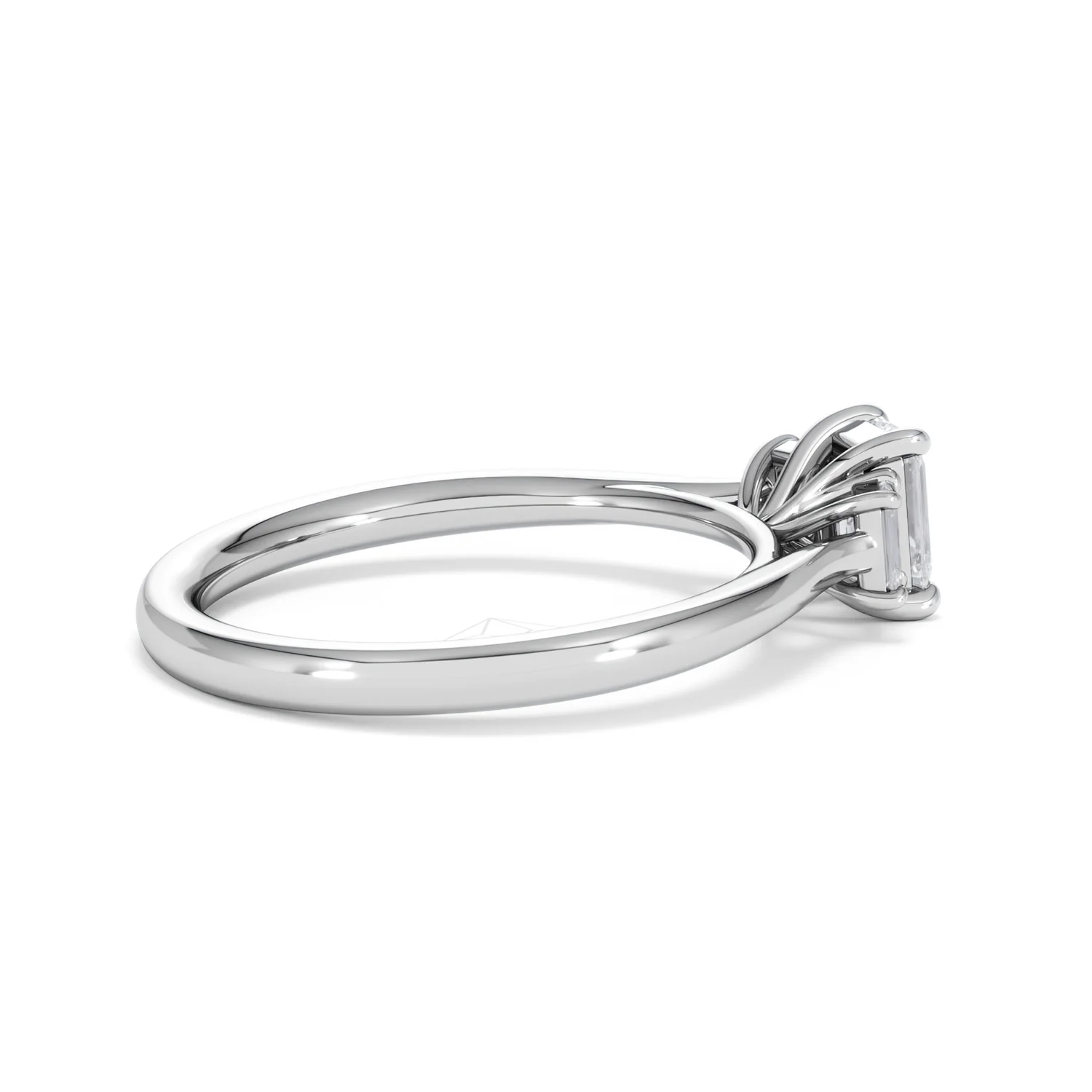 Evoke 3 Stone Emerald Cut Lab Diamond Ring 0.50ct in 925 Silver,Duchess - Image 32
