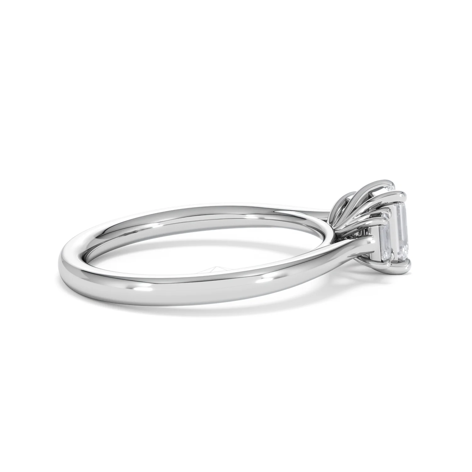 Evoke 3 Stone Emerald Cut Lab Diamond Ring 0.50ct in 9K White Gold - Image 30