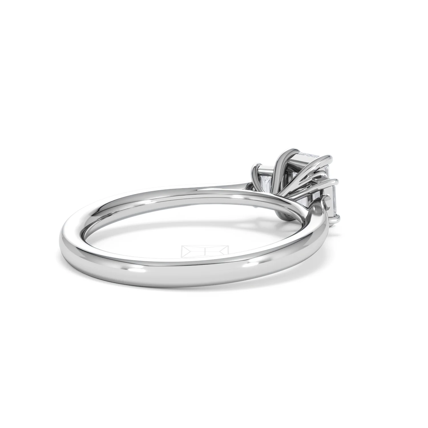 Evoke 3 Stone Emerald Cut Lab Diamond Ring 0.50ct in 9K White Gold - Image 38