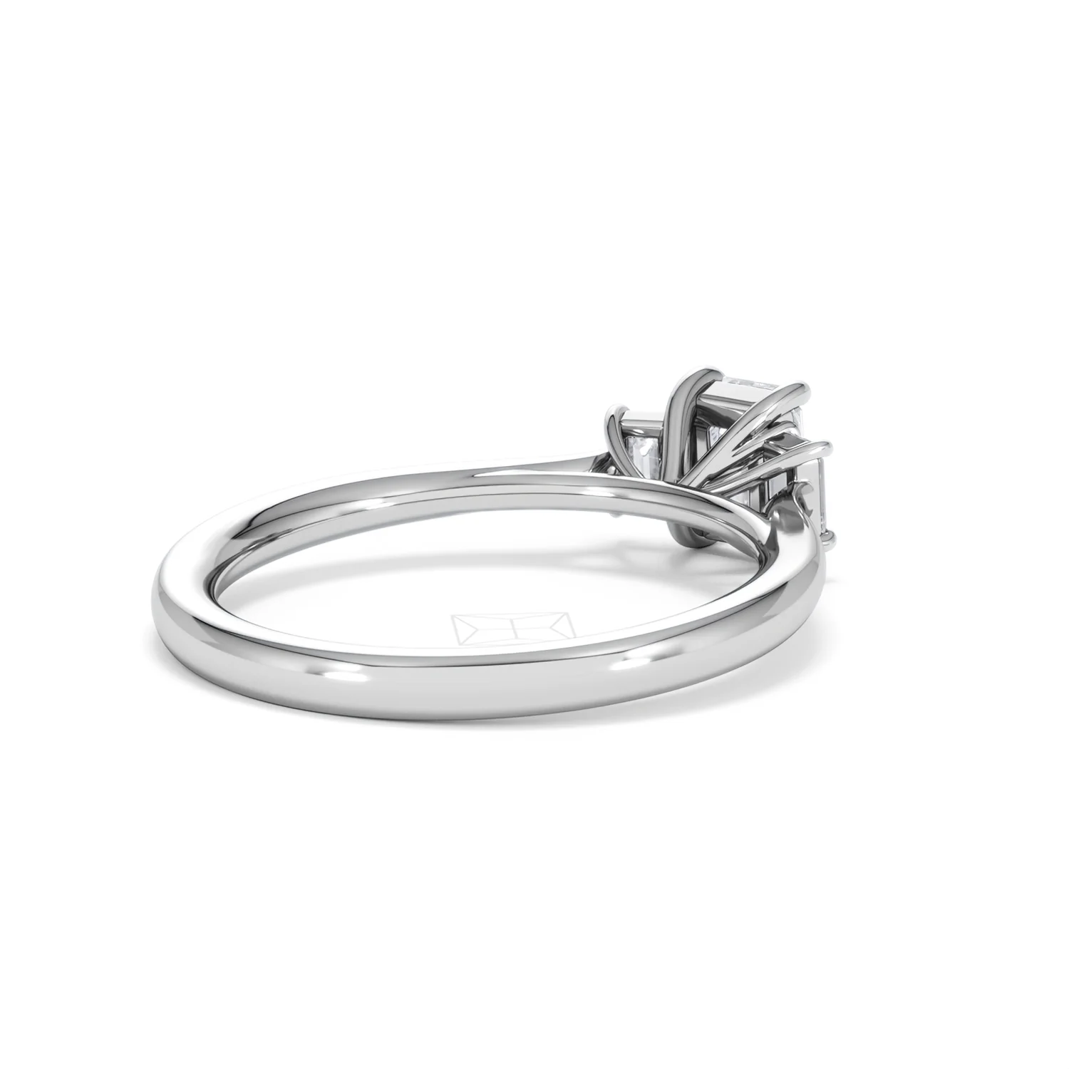 Evoke 3 Stone Emerald Cut Lab Diamond Ring 0.50ct in 9K White Gold - Image 39