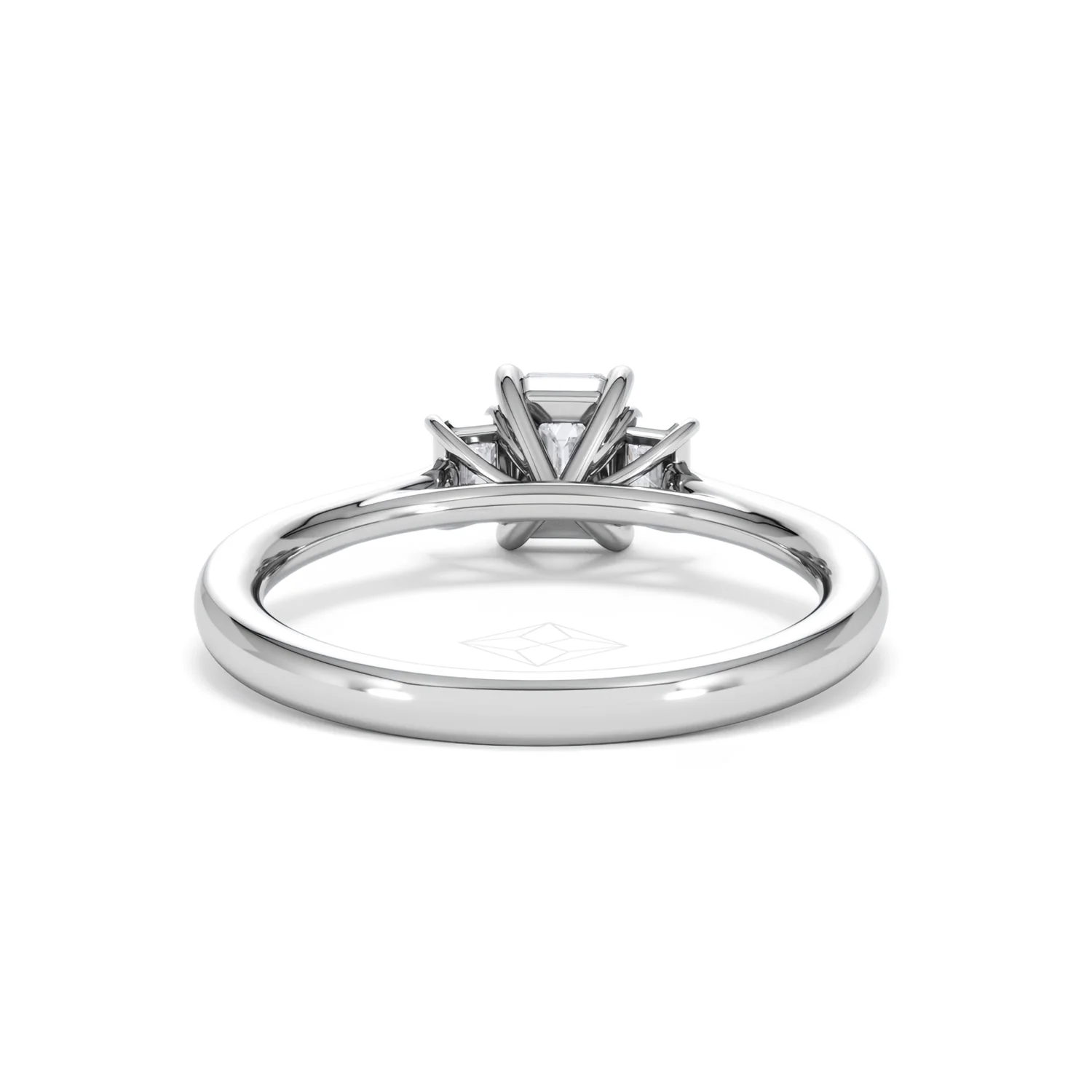 Evoke 3 Stone Emerald Cut Lab Diamond Ring 0.50ct in 9K White Gold - Image 47