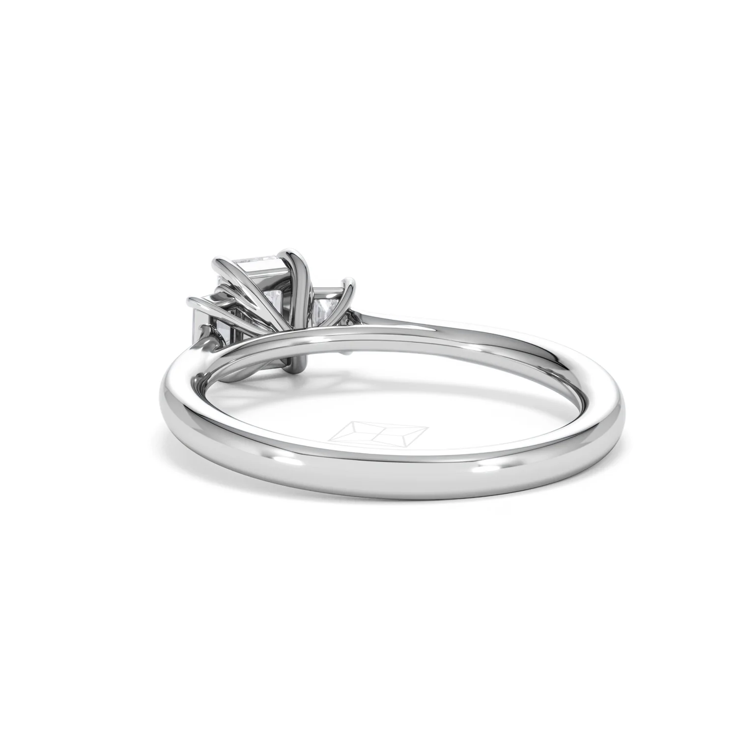 Evoke 3 Stone Emerald Cut Lab Diamond Ring 0.50ct in 9K White Gold - Image 54