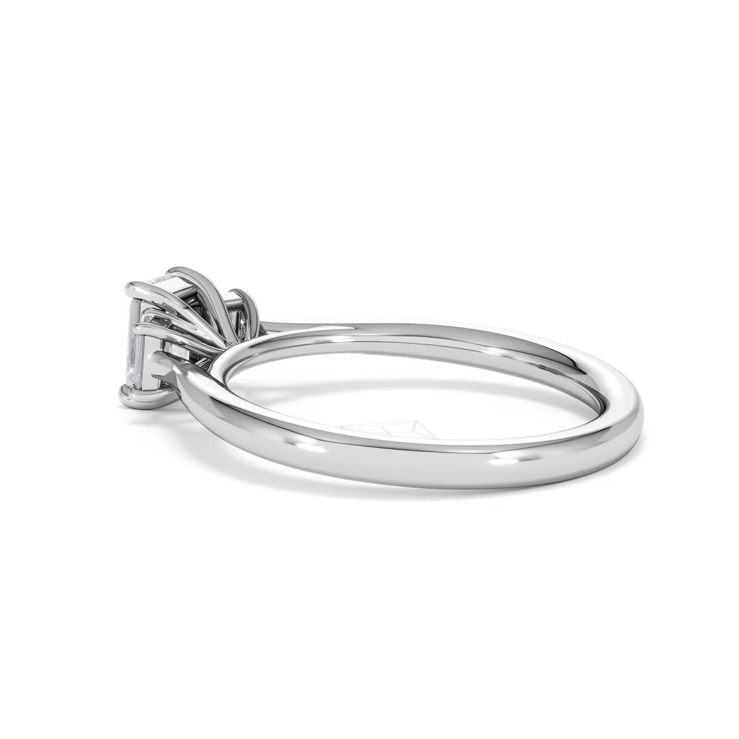 Evoke 3 Stone Emerald Cut Lab Diamond Ring 0.50ct in 9K White Gold - Image 61