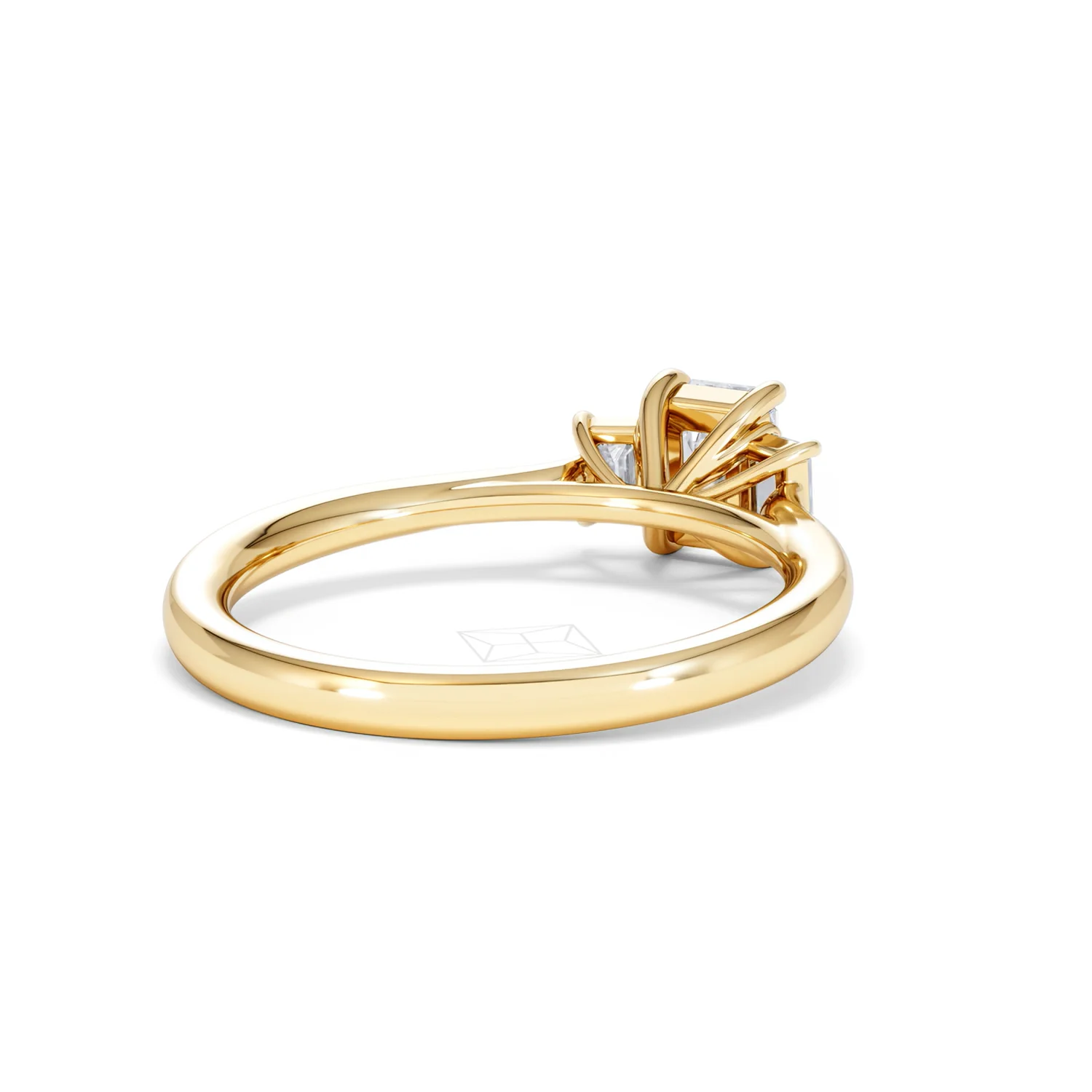 Evoke 3 Stone Emerald Cut Lab Diamond Ring 0.50ct in 9K Yellow Gold - Image 41