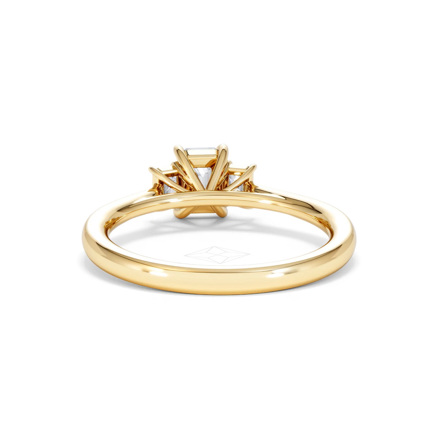 Evoke 3 Stone Emerald Cut Lab Diamond Ring 0.50ct in 9K Yellow Gold - Image 49