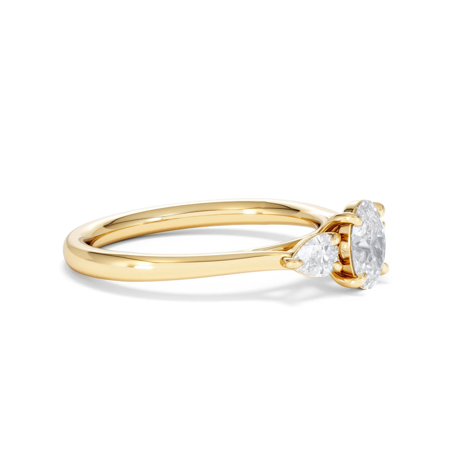 Evoke 3 Stone Oval Cut Lab Diamond Ring 0.50ct in 18K Gold Vermeil - Image 21