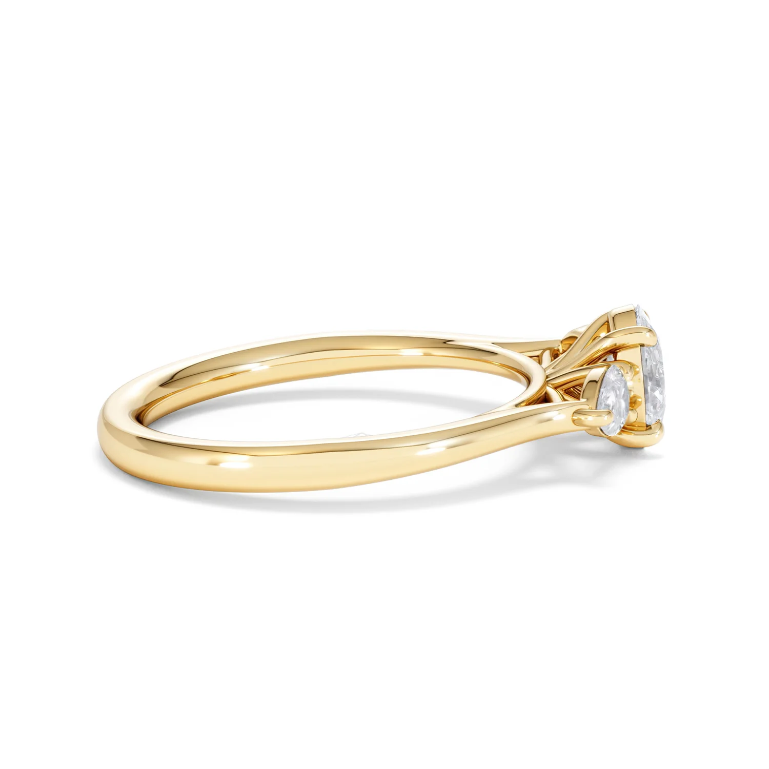 Evoke 3 Stone Oval Cut Lab Diamond Ring 0.50ct in 18K Gold Vermeil - Image 28