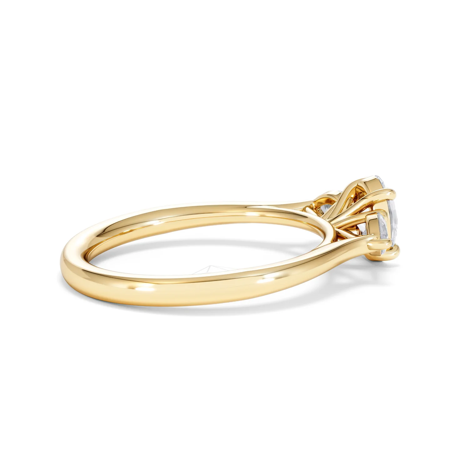 Evoke 3 Stone Oval Cut Lab Diamond Ring 0.50ct in 18K Gold Vermeil - Image 32