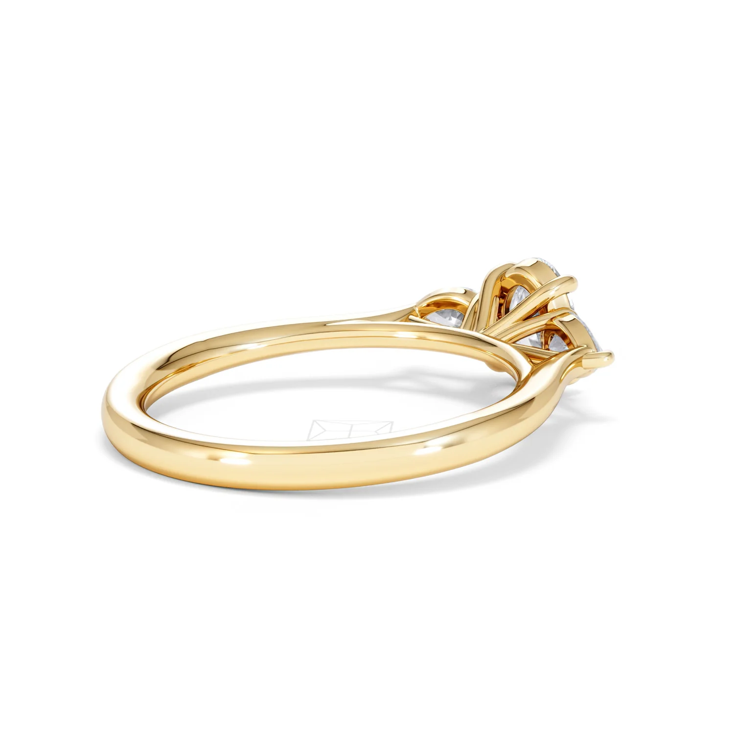 Evoke 3 Stone Oval Cut Lab Diamond Ring 0.50ct in 18K Gold Vermeil - Image 37