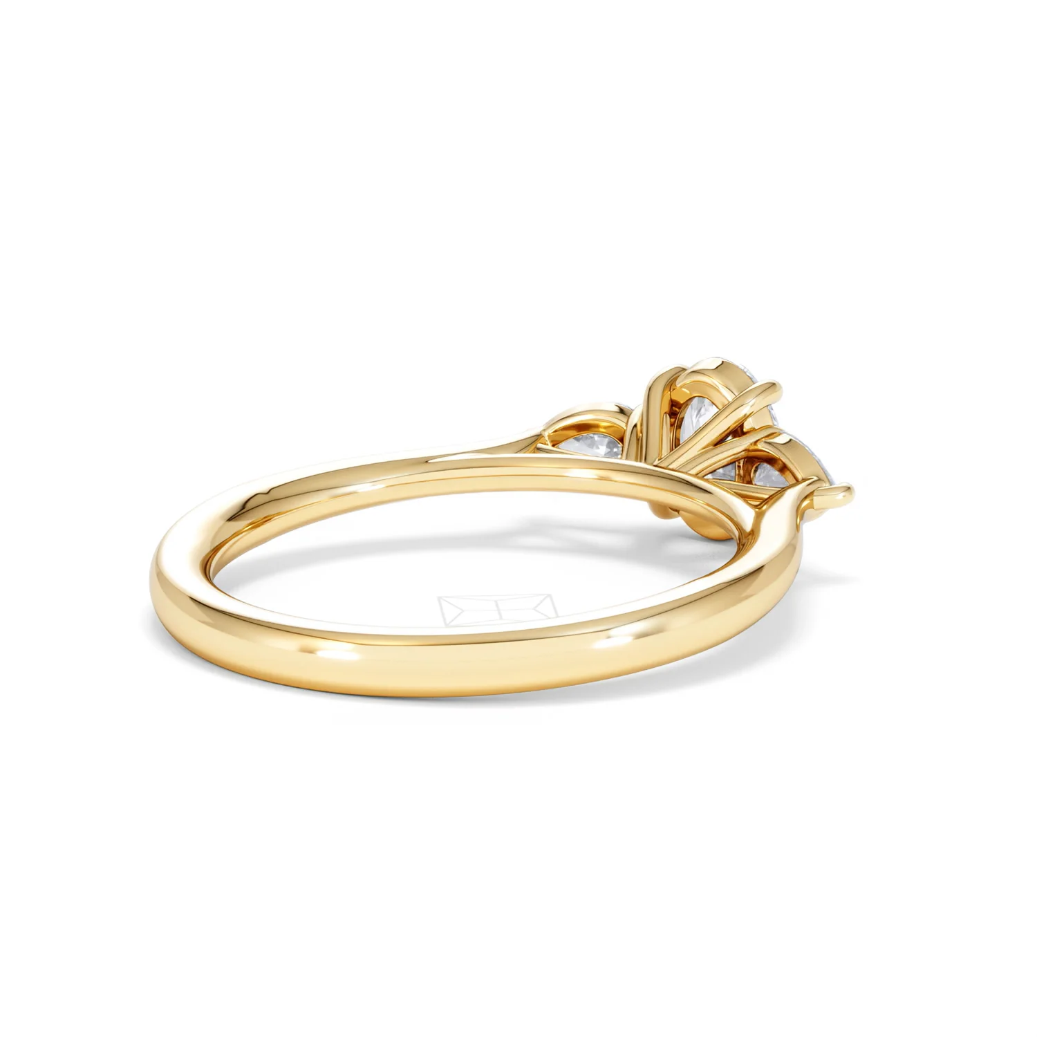 Evoke 3 Stone Oval Cut Lab Diamond Ring 0.50ct in 18K Gold Vermeil - Image 39