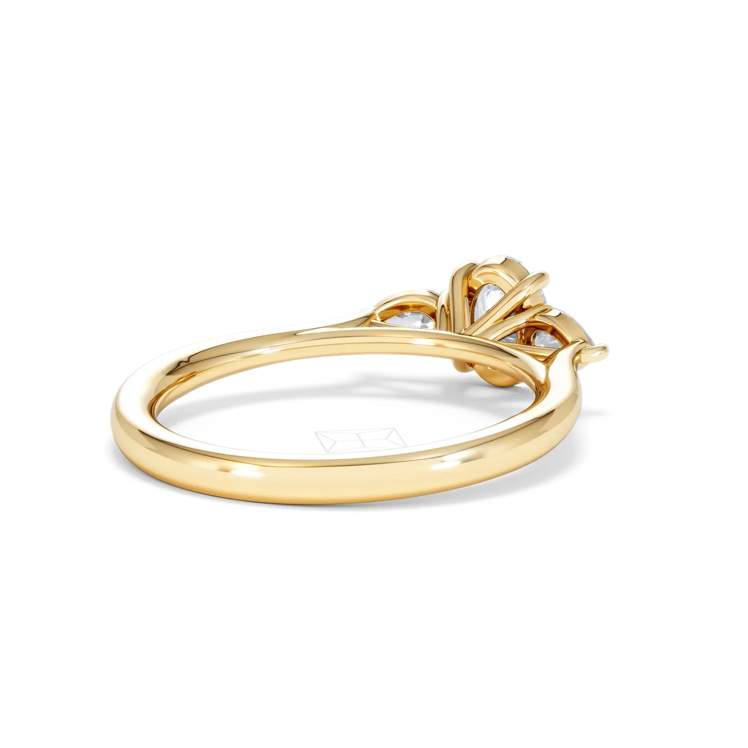 Evoke 3 Stone Oval Cut Lab Diamond Ring 0.50ct in 18K Gold Vermeil - Image 40