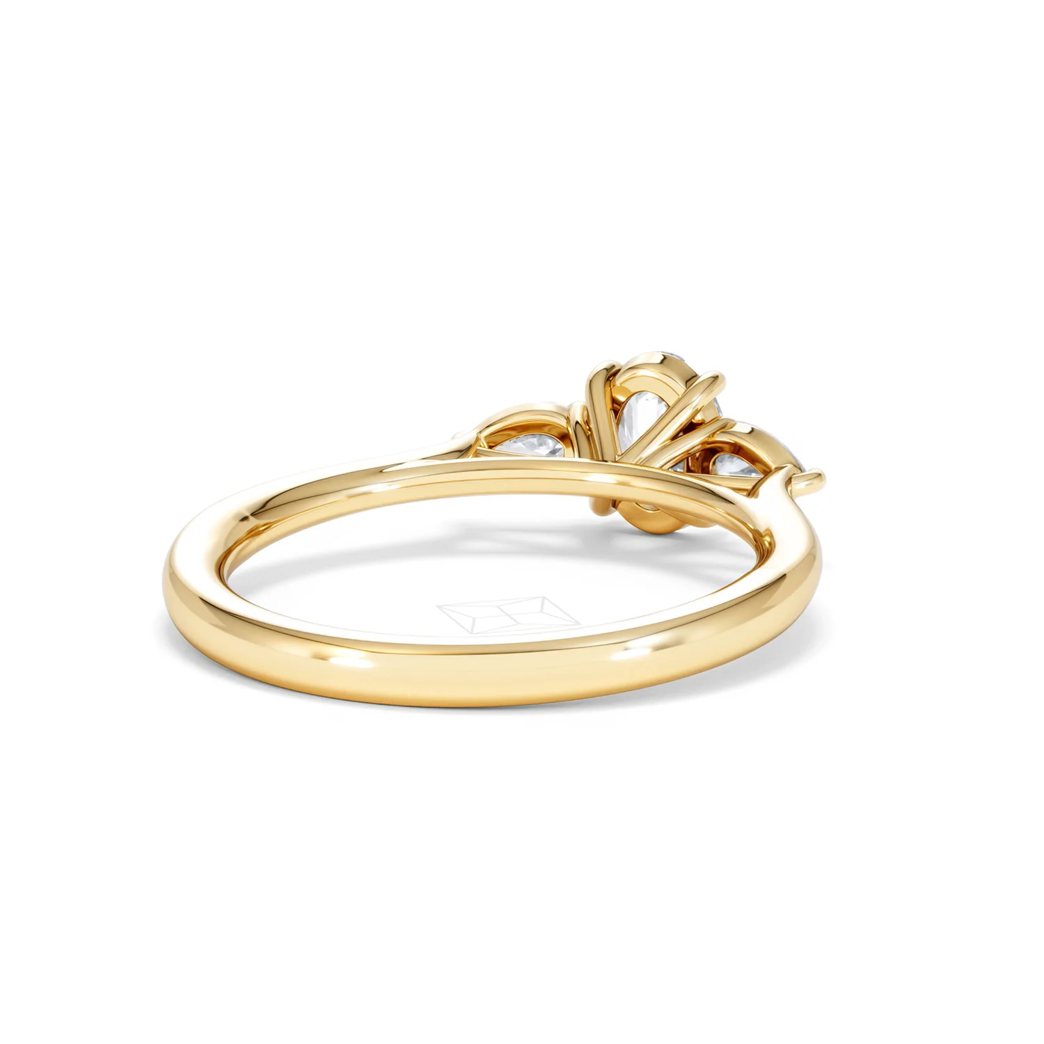 Evoke 3 Stone Oval Cut Lab Diamond Ring 0.50ct in 18K Gold Vermeil - Image 42