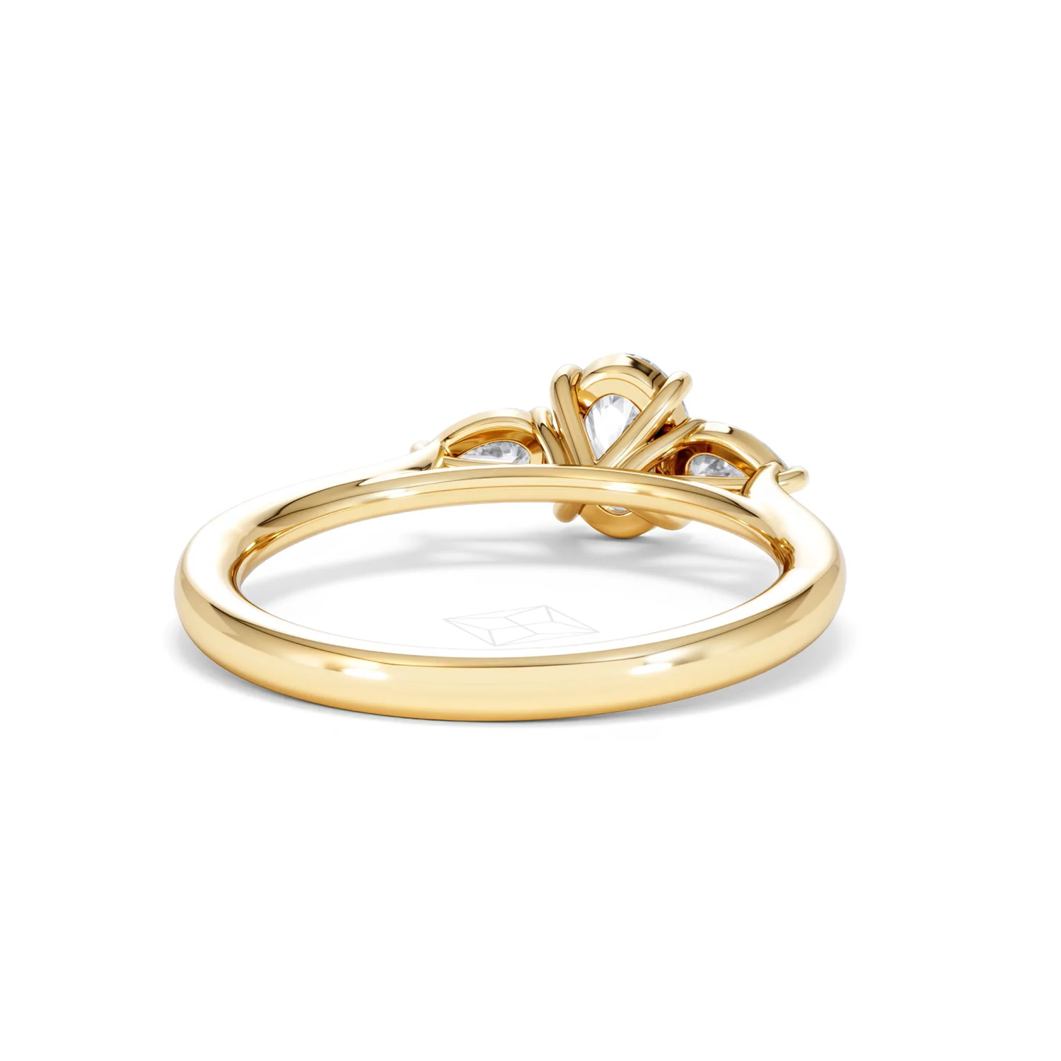 Evoke 3 Stone Oval Cut Lab Diamond Ring 0.50ct in 18K Gold Vermeil - Image 44