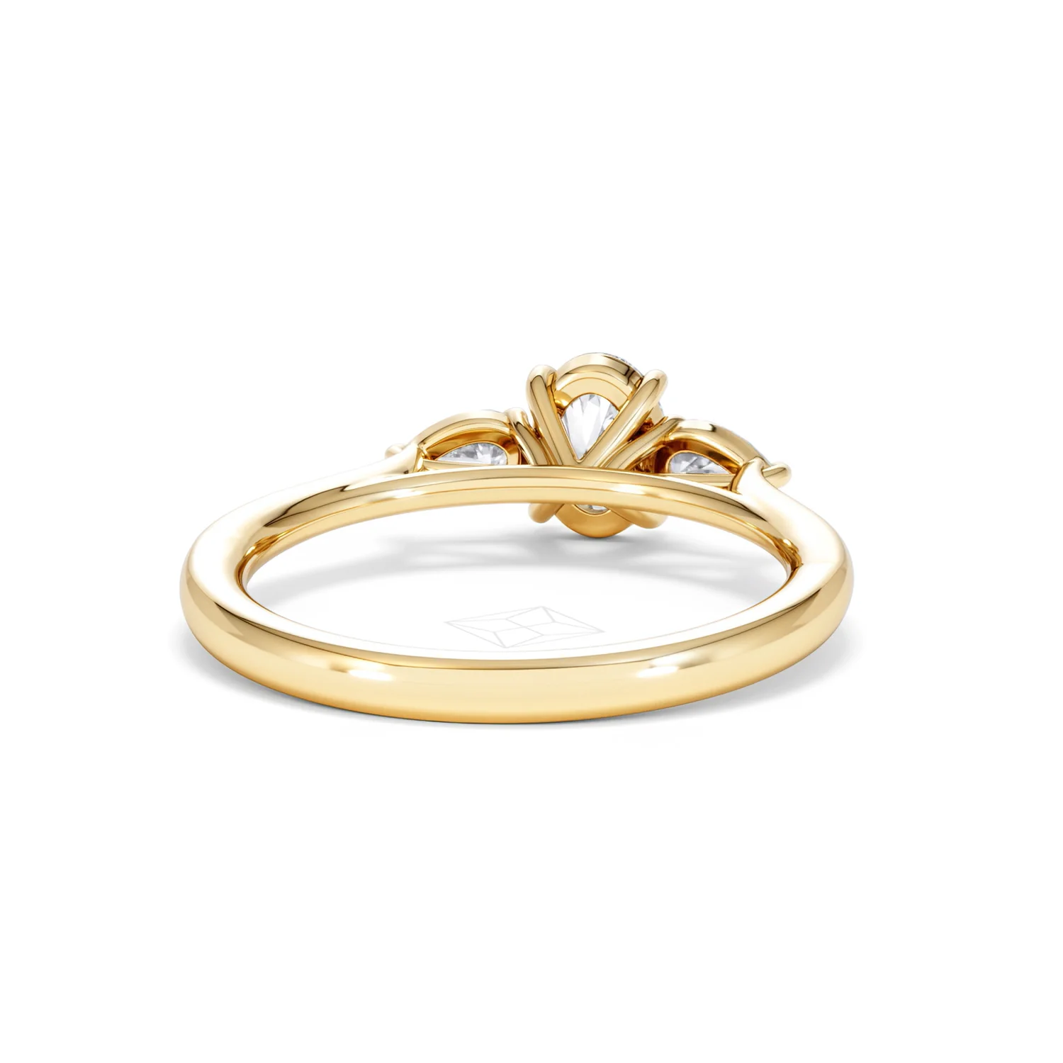 Evoke 3 Stone Oval Cut Lab Diamond Ring 0.50ct in 18K Gold Vermeil - Image 45