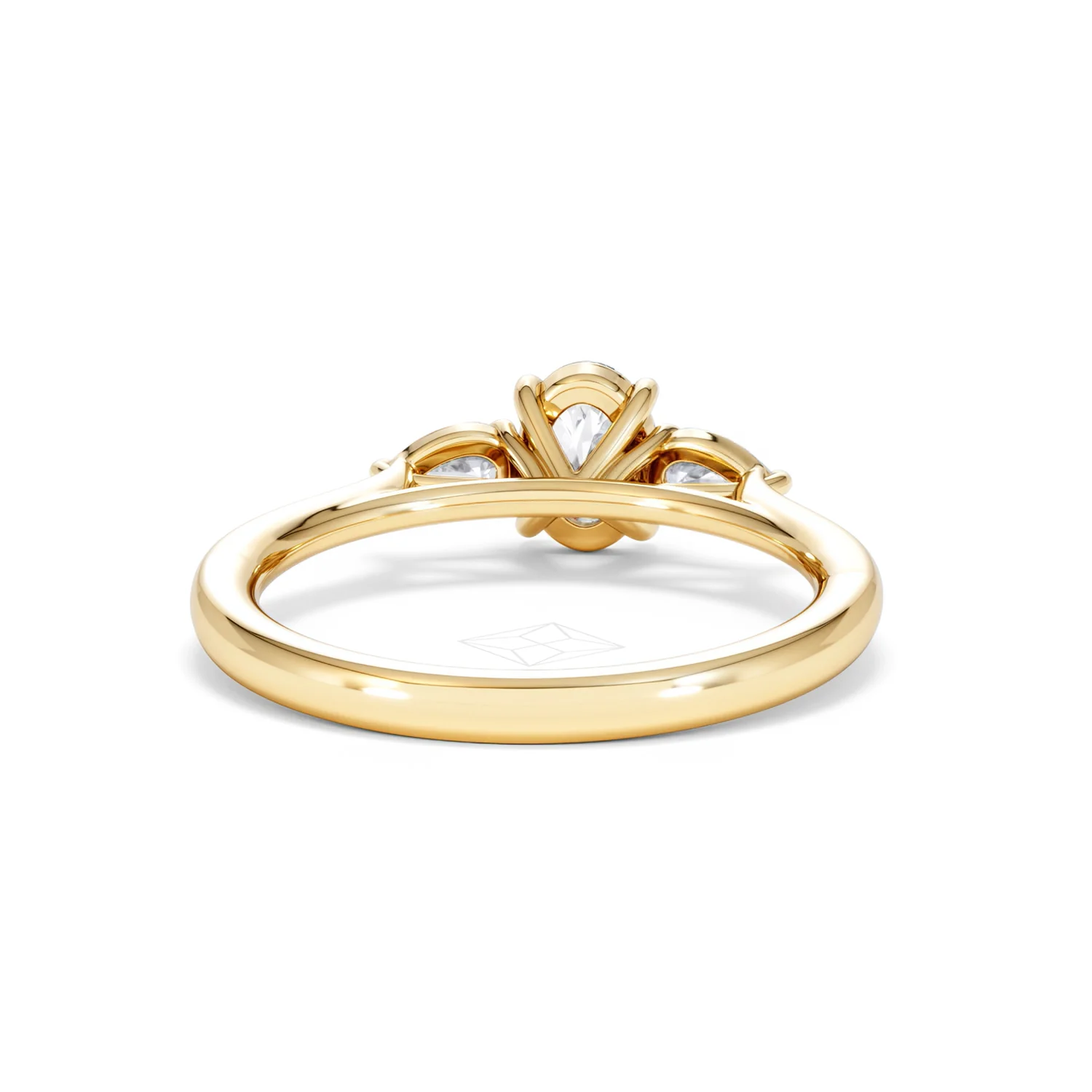 Evoke 3 Stone Oval Cut Lab Diamond Ring 0.50ct in 18K Gold Vermeil - Image 46