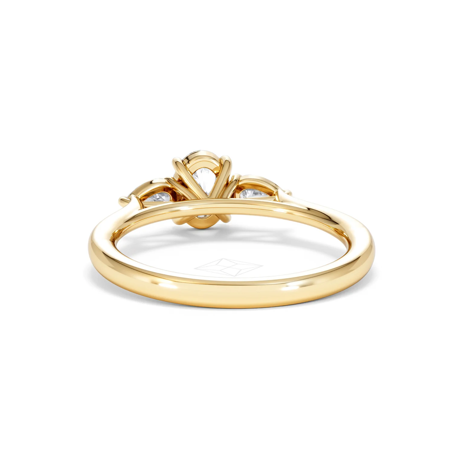 Evoke 3 Stone Oval Cut Lab Diamond Ring 0.50ct in 18K Gold Vermeil - Image 50