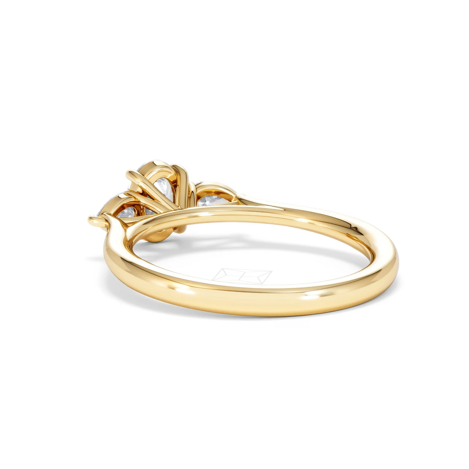 Evoke 3 Stone Oval Cut Lab Diamond Ring 0.50ct in 18K Gold Vermeil - Image 55