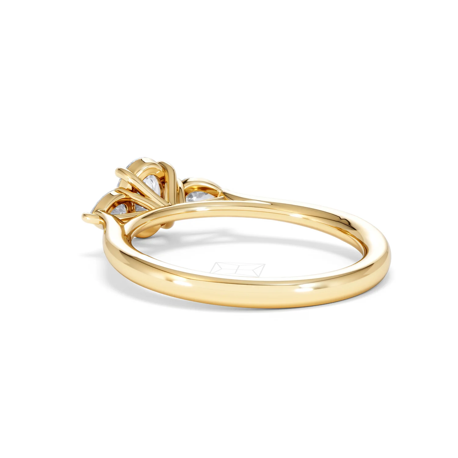 Evoke 3 Stone Oval Cut Lab Diamond Ring 0.50ct in 18K Gold Vermeil - Image 56