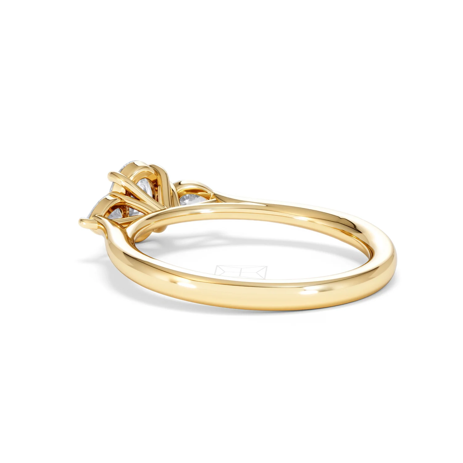 Evoke 3 Stone Oval Cut Lab Diamond Ring 0.50ct in 18K Gold Vermeil - Image 57