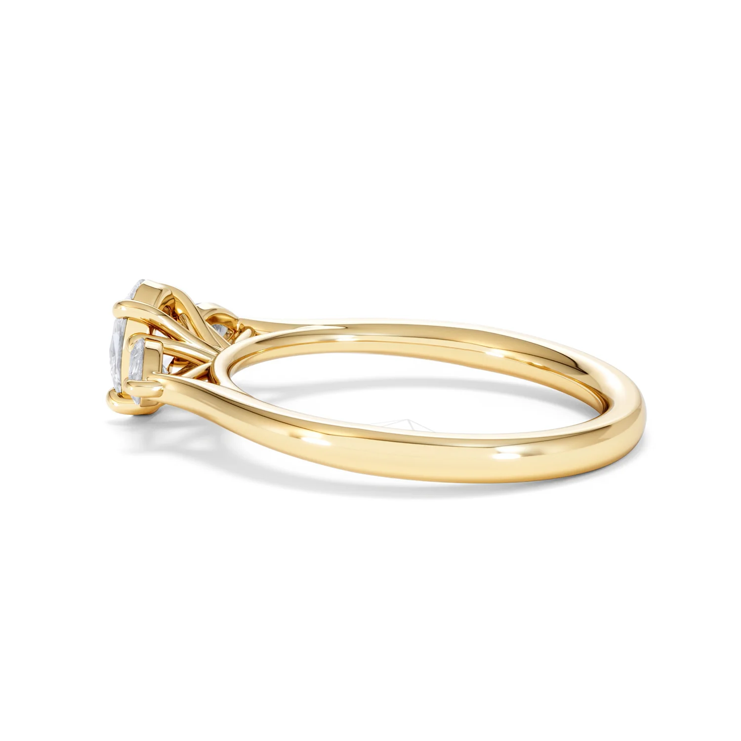 Evoke 3 Stone Oval Cut Lab Diamond Ring 0.50ct in 18K Gold Vermeil - Image 64
