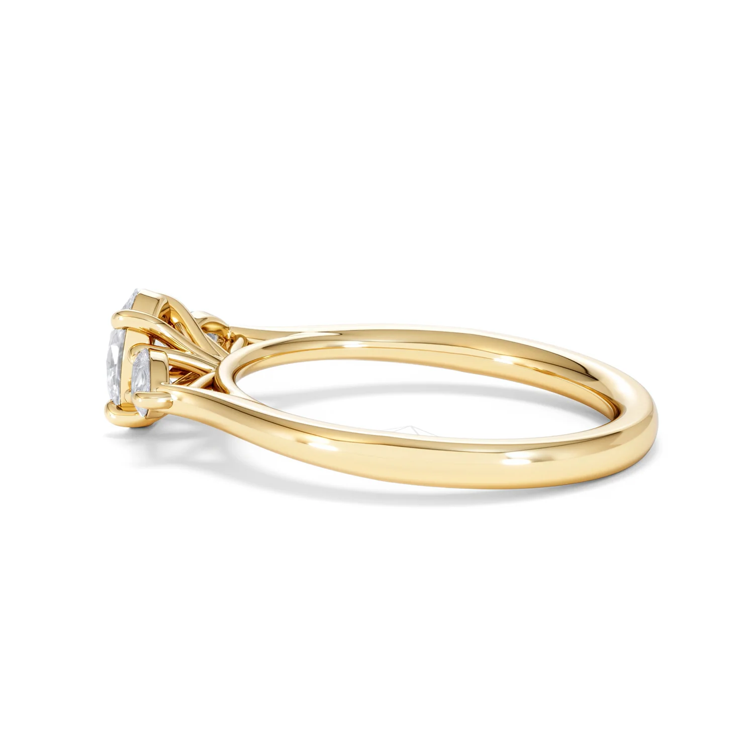 Evoke 3 Stone Oval Cut Lab Diamond Ring 0.50ct in 18K Gold Vermeil - Image 65