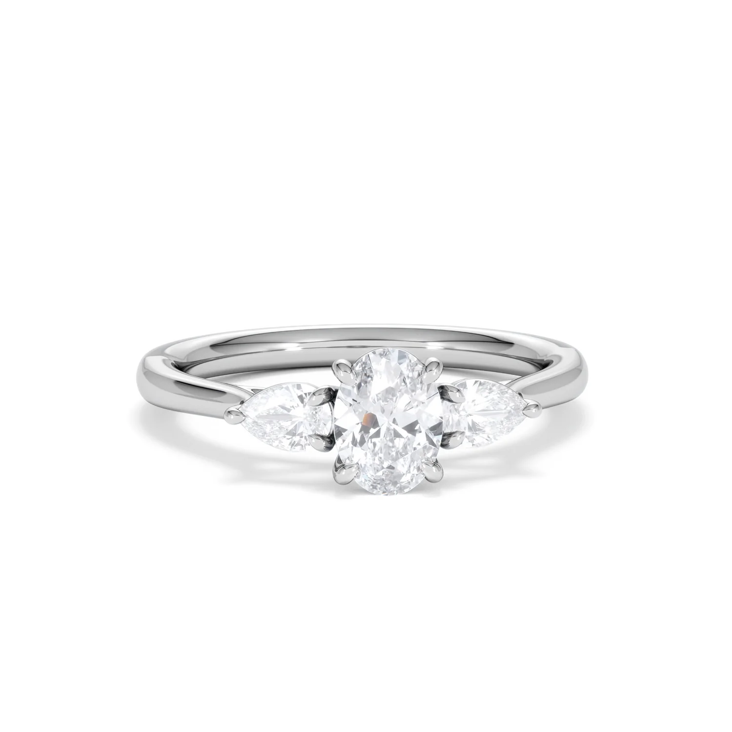 Evoke 3 Stone Oval Cut Lab Diamond Ring 0.50ct in 925 Silver - Image 10