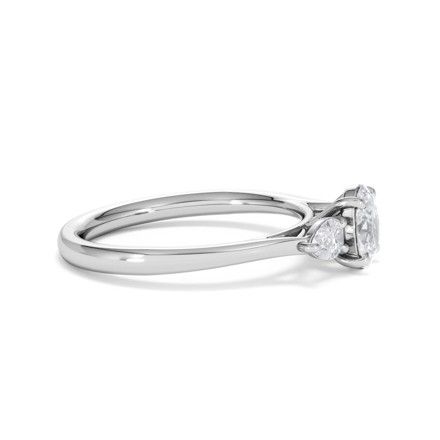 Evoke 3 Stone Oval Cut Lab Diamond Ring 0.50ct in 925 Silver - Image 25