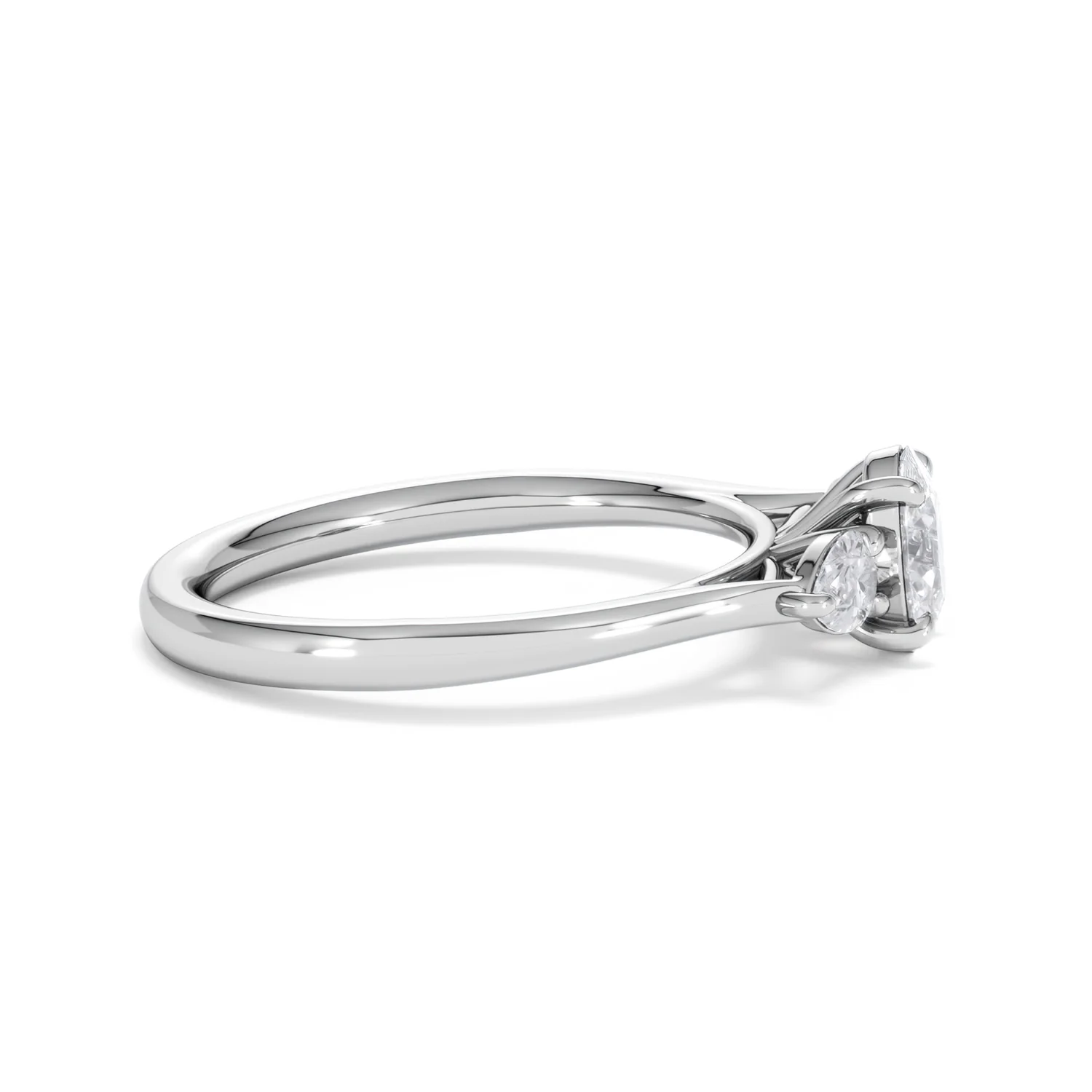 Evoke 3 Stone Oval Cut Lab Diamond Ring 0.50ct in 925 Silver - Image 27