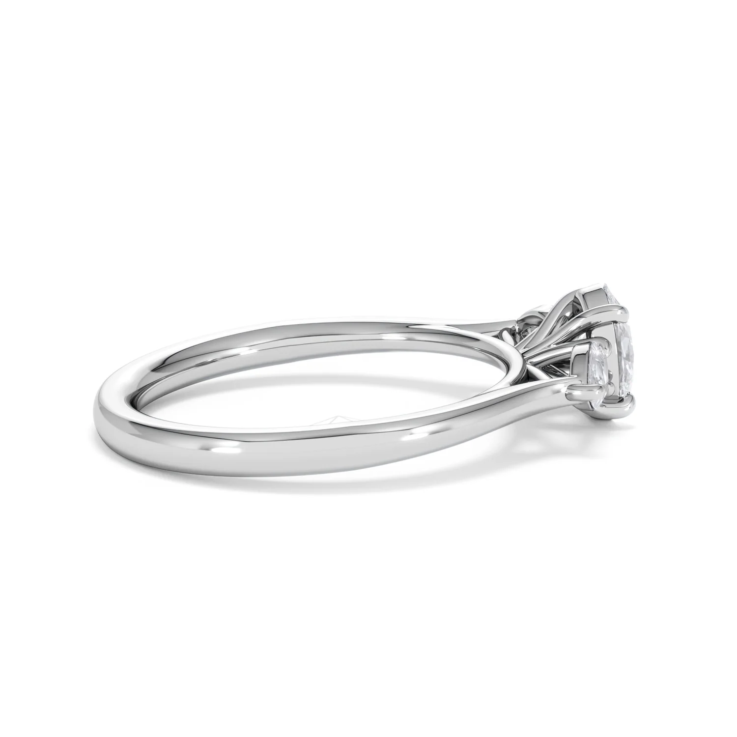 Evoke 3 Stone Oval Cut Lab Diamond Ring 0.50ct in 925 Silver - Image 31