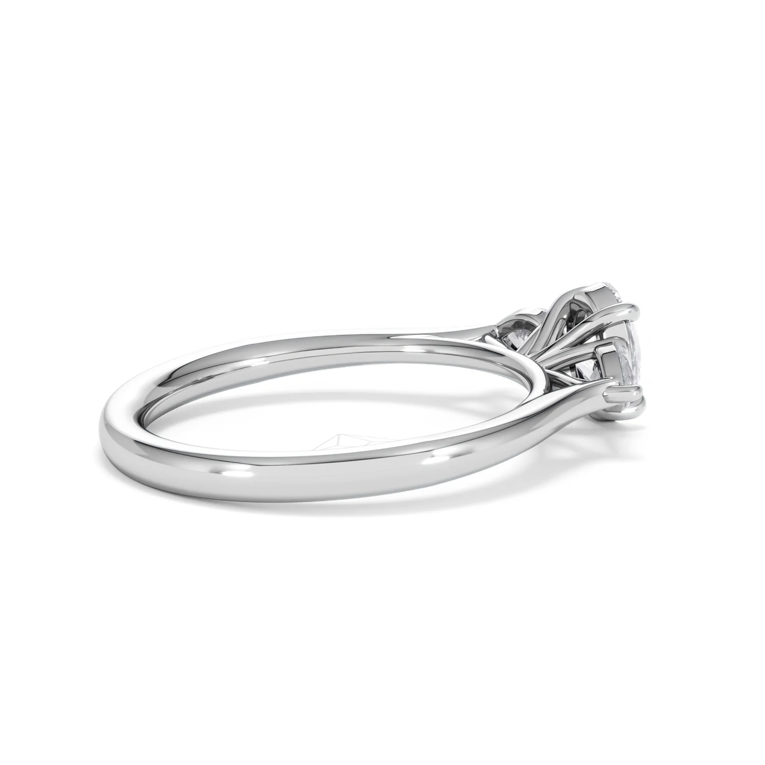 Evoke 3 Stone Oval Cut Lab Diamond Ring 0.50ct in 925 Silver - Image 34