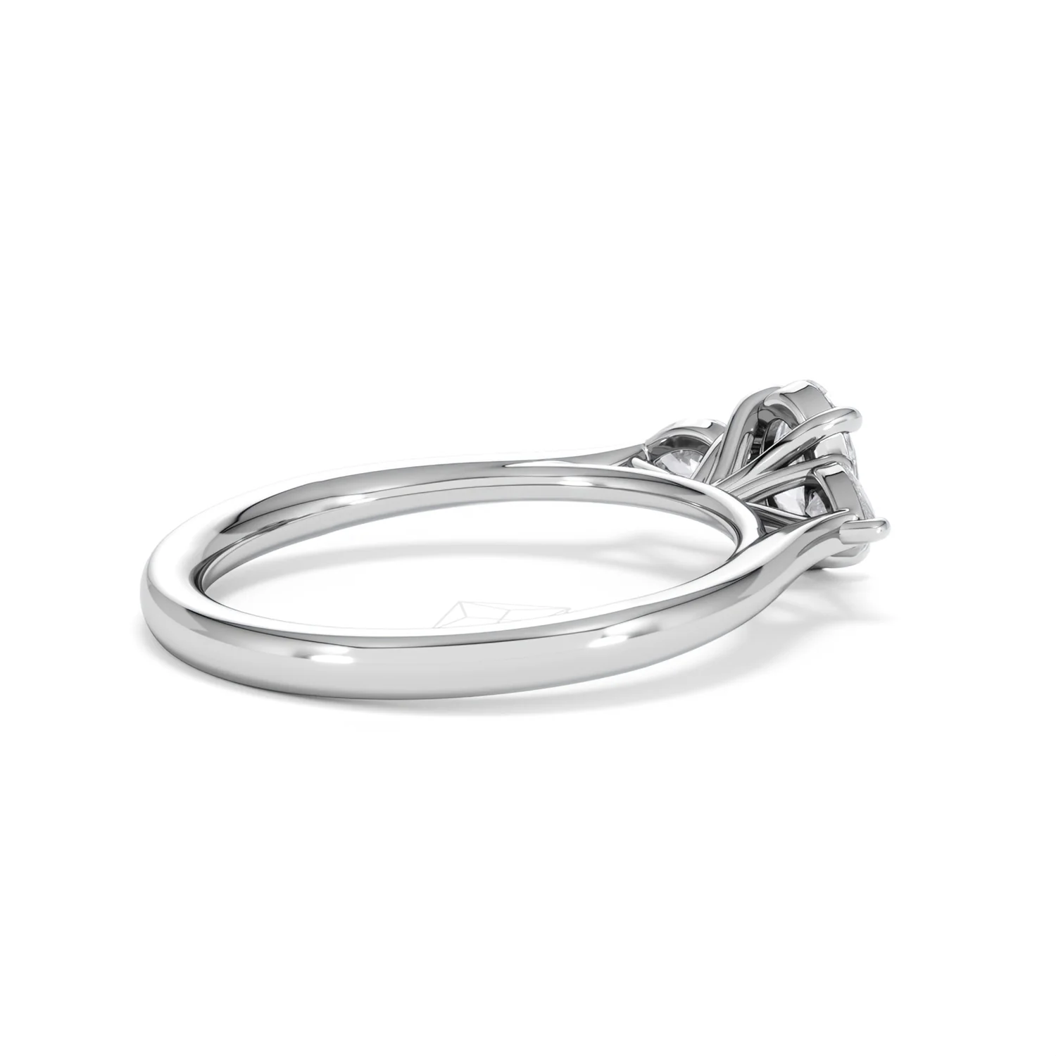 Evoke 3 Stone Oval Cut Lab Diamond Ring 0.50ct in 925 Silver - Image 36