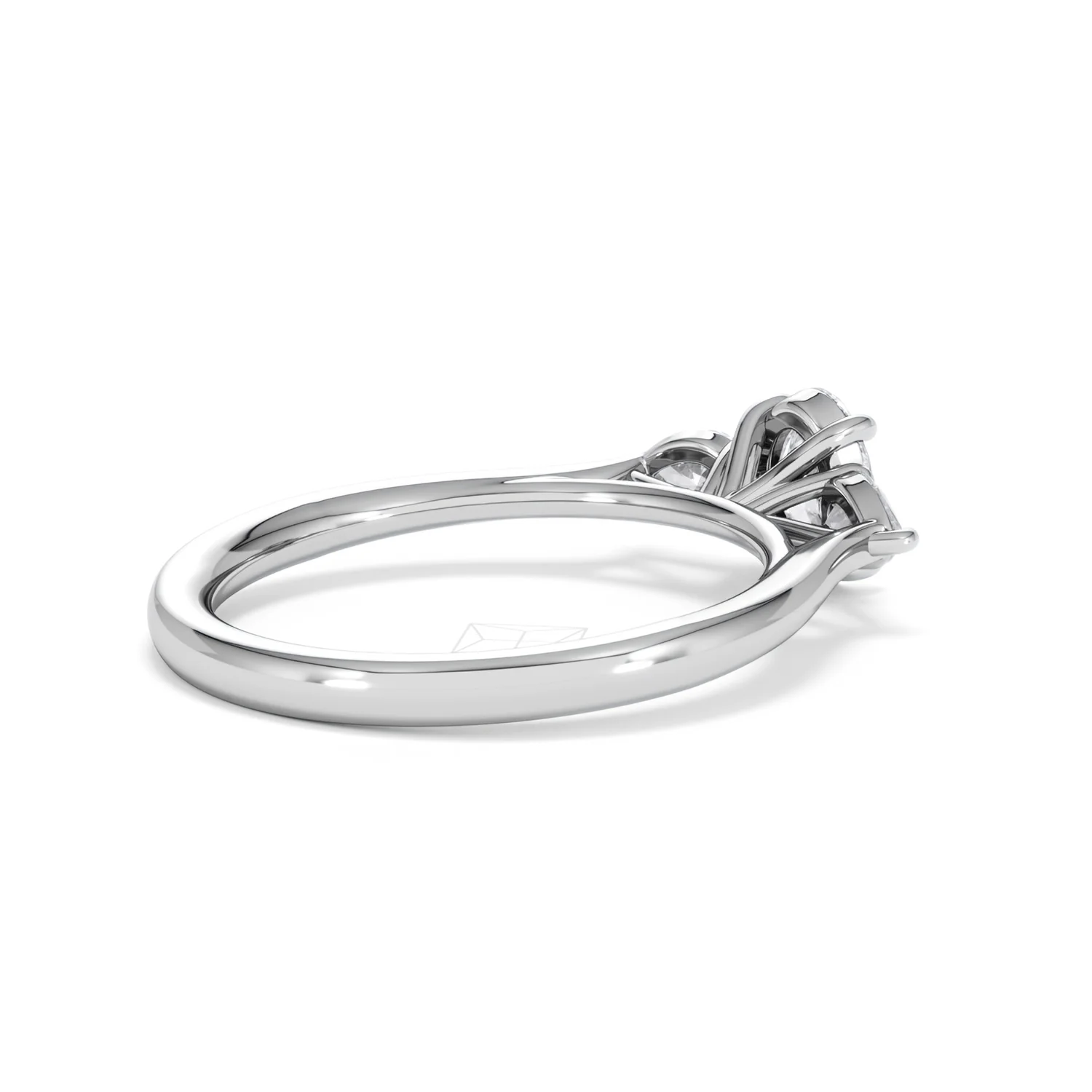 Evoke 3 Stone Oval Cut Lab Diamond Ring 0.50ct in 925 Silver - Image 37
