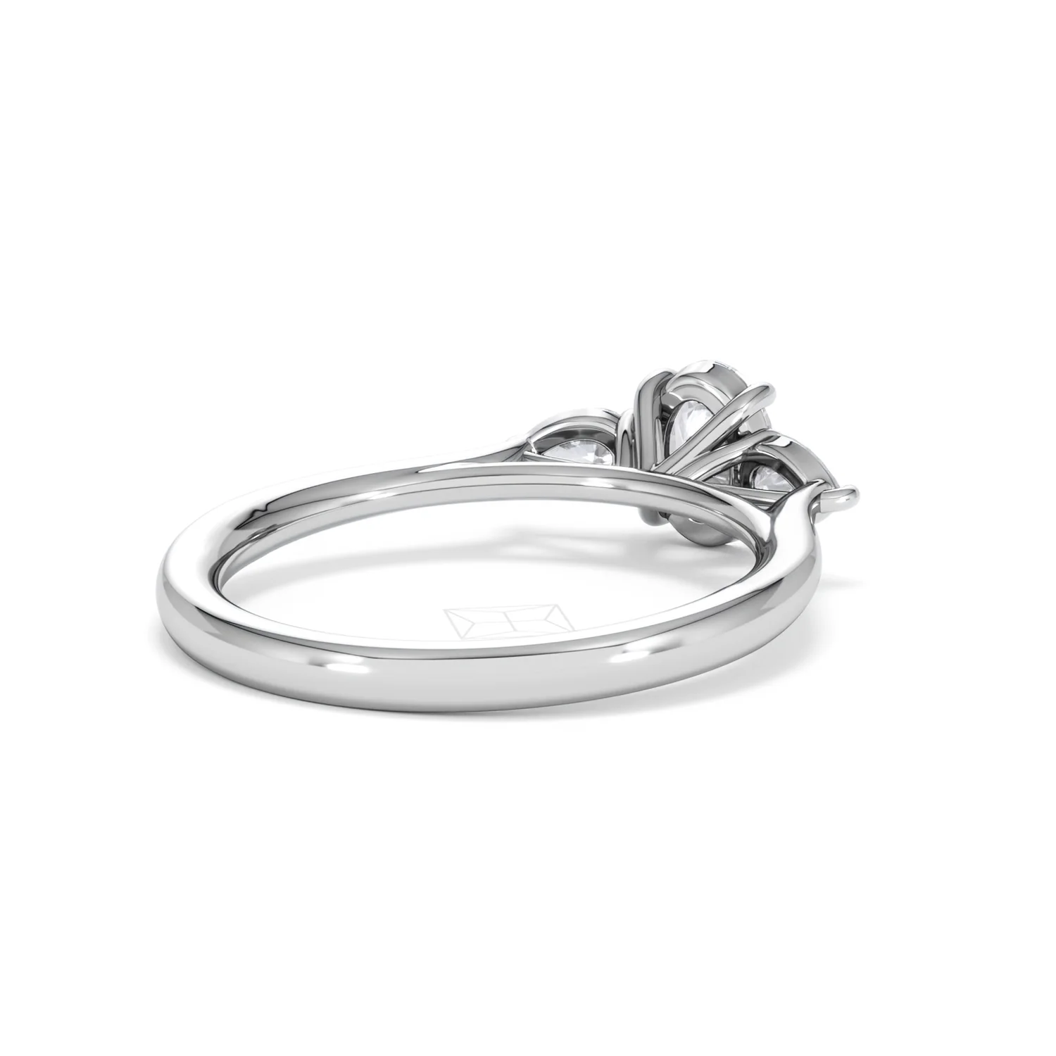 Evoke 3 Stone Oval Cut Lab Diamond Ring 0.50ct in 925 Silver - Image 41