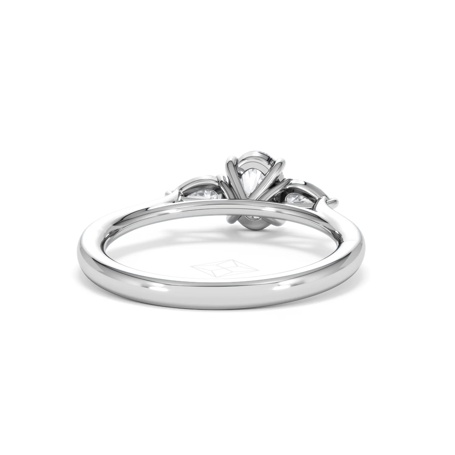 Evoke 3 Stone Oval Cut Lab Diamond Ring 0.50ct in 925 Silver - Image 46