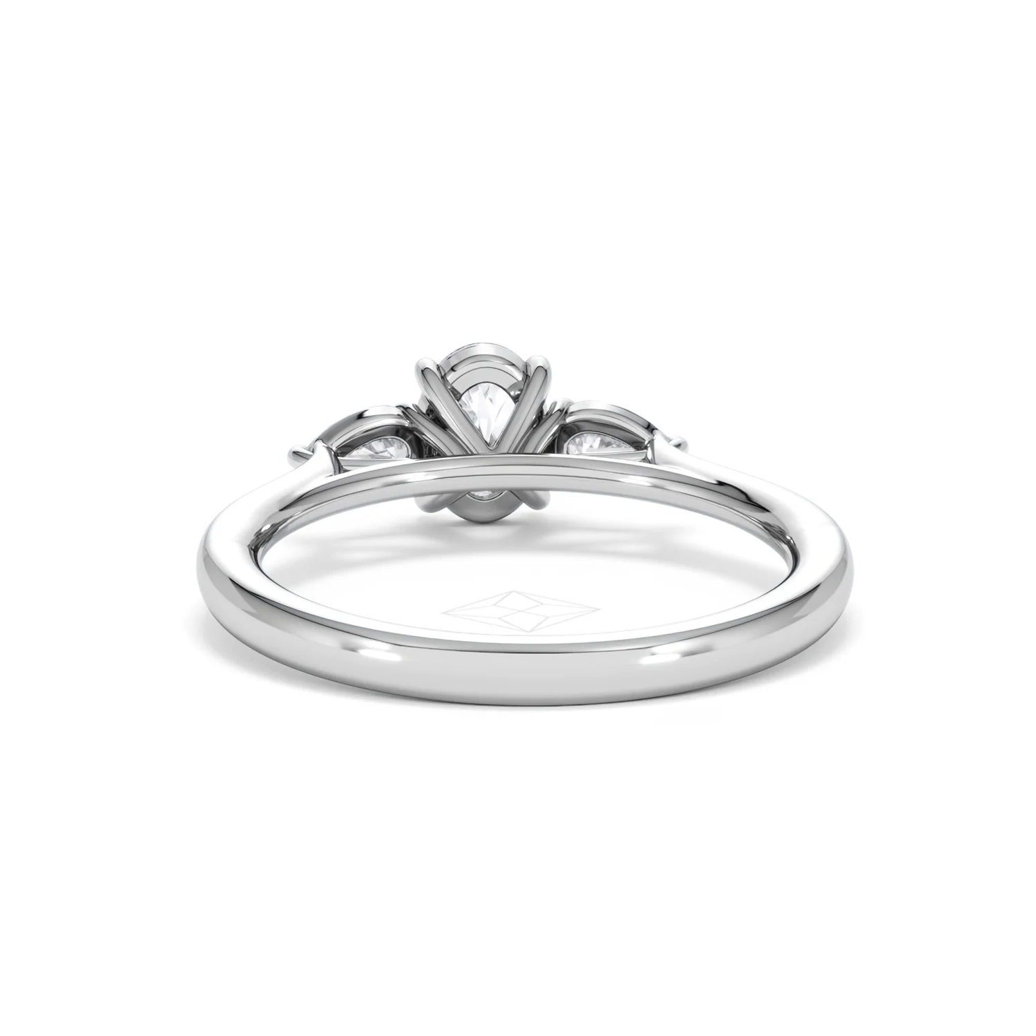 Evoke 3 Stone Oval Cut Lab Diamond Ring 0.50ct in 925 Silver - Image 50