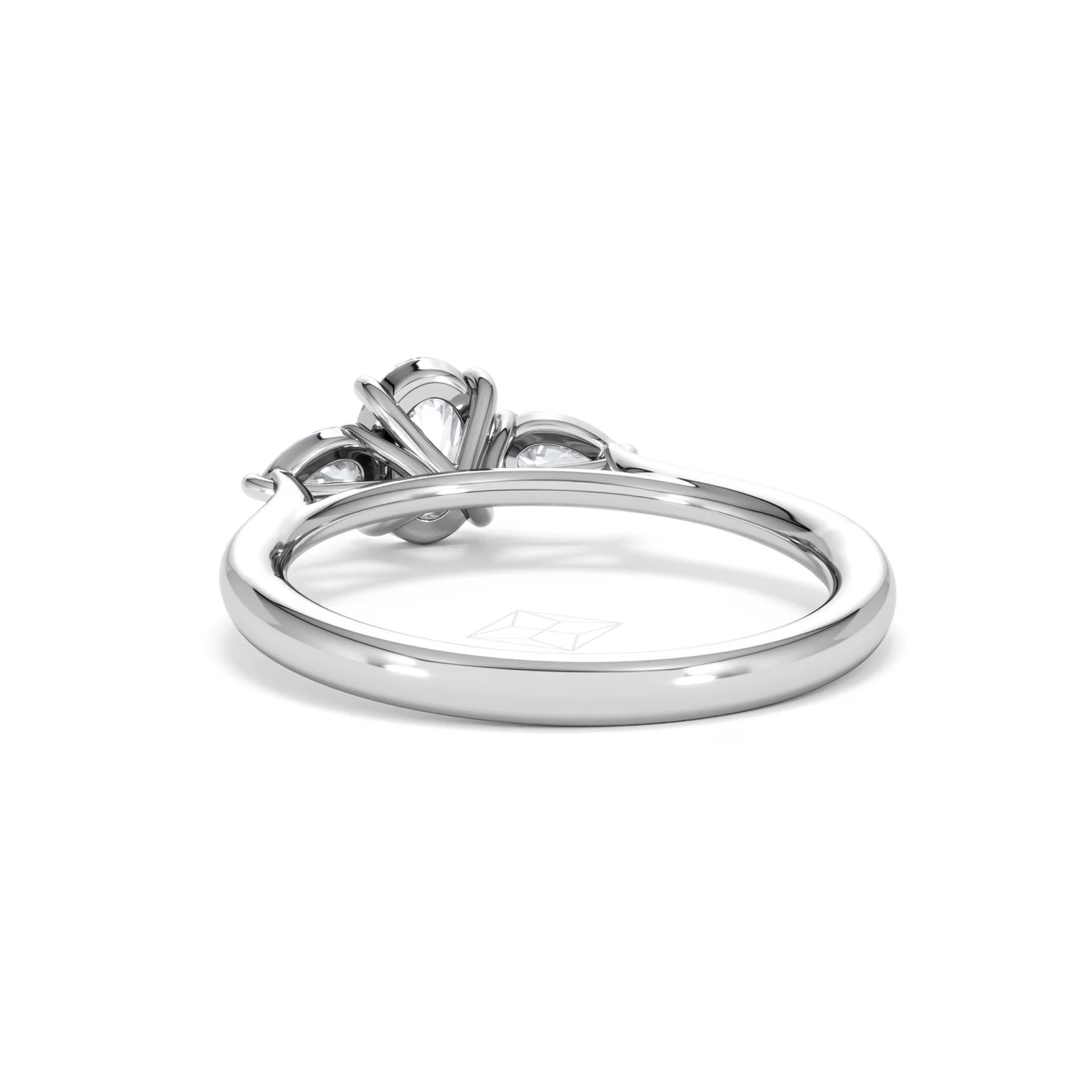 Evoke 3 Stone Oval Cut Lab Diamond Ring 0.50ct in 925 Silver - Image 53
