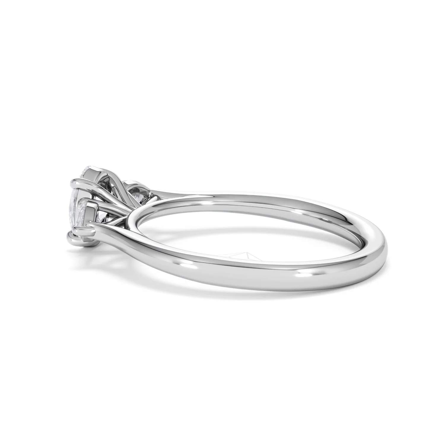 Evoke 3 Stone Oval Cut Lab Diamond Ring 0.50ct in 925 Silver - Image 64