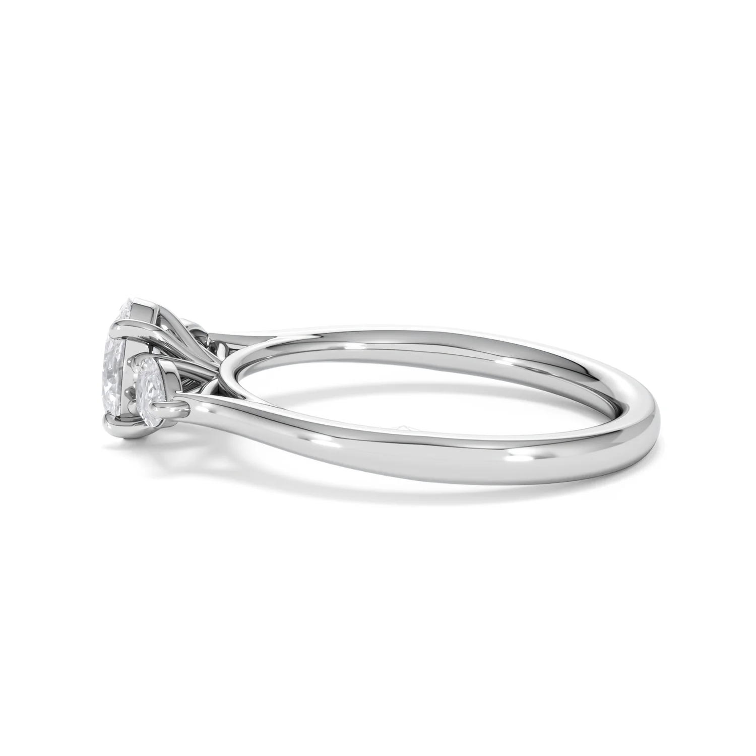 Evoke 3 Stone Oval Cut Lab Diamond Ring 0.50ct in 925 Silver - Image 68