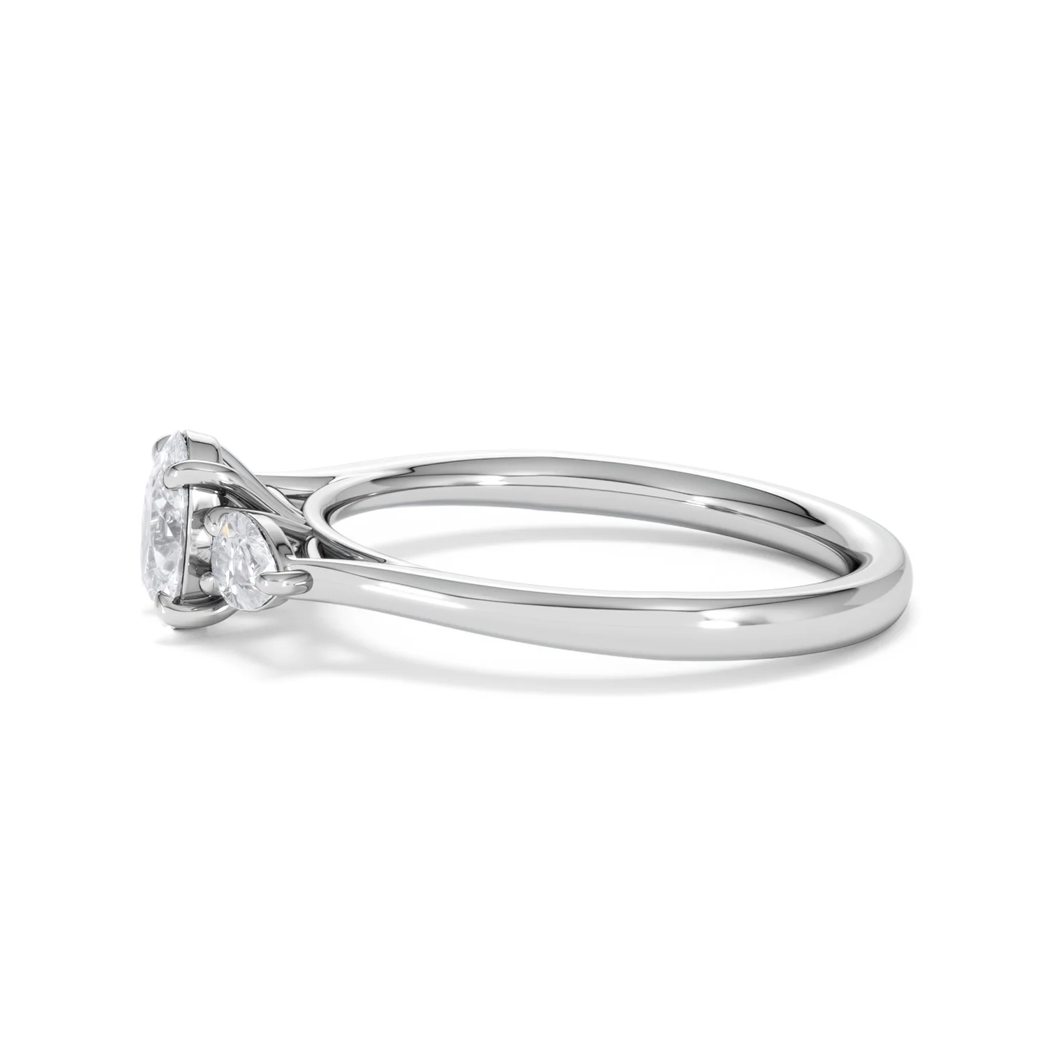 Evoke 3 Stone Oval Cut Lab Diamond Ring 0.50ct in 925 Silver - Image 71
