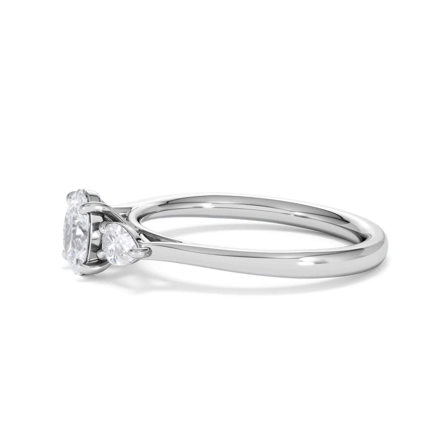 Evoke 3 Stone Oval Cut Lab Diamond Ring 0.50ct in 925 Silver - Image 73