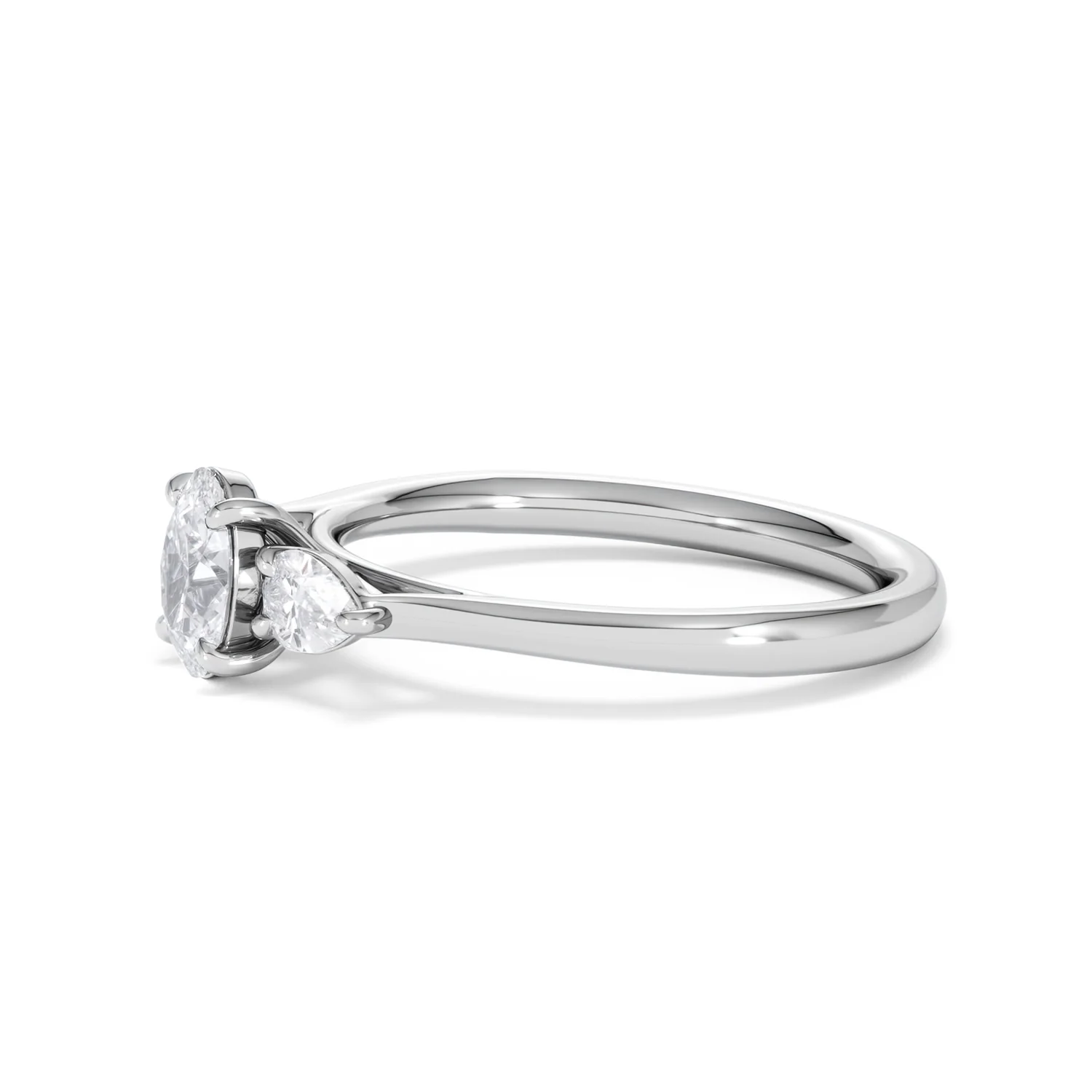 Evoke 3 Stone Oval Cut Lab Diamond Ring 0.50ct in 925 Silver - Image 74