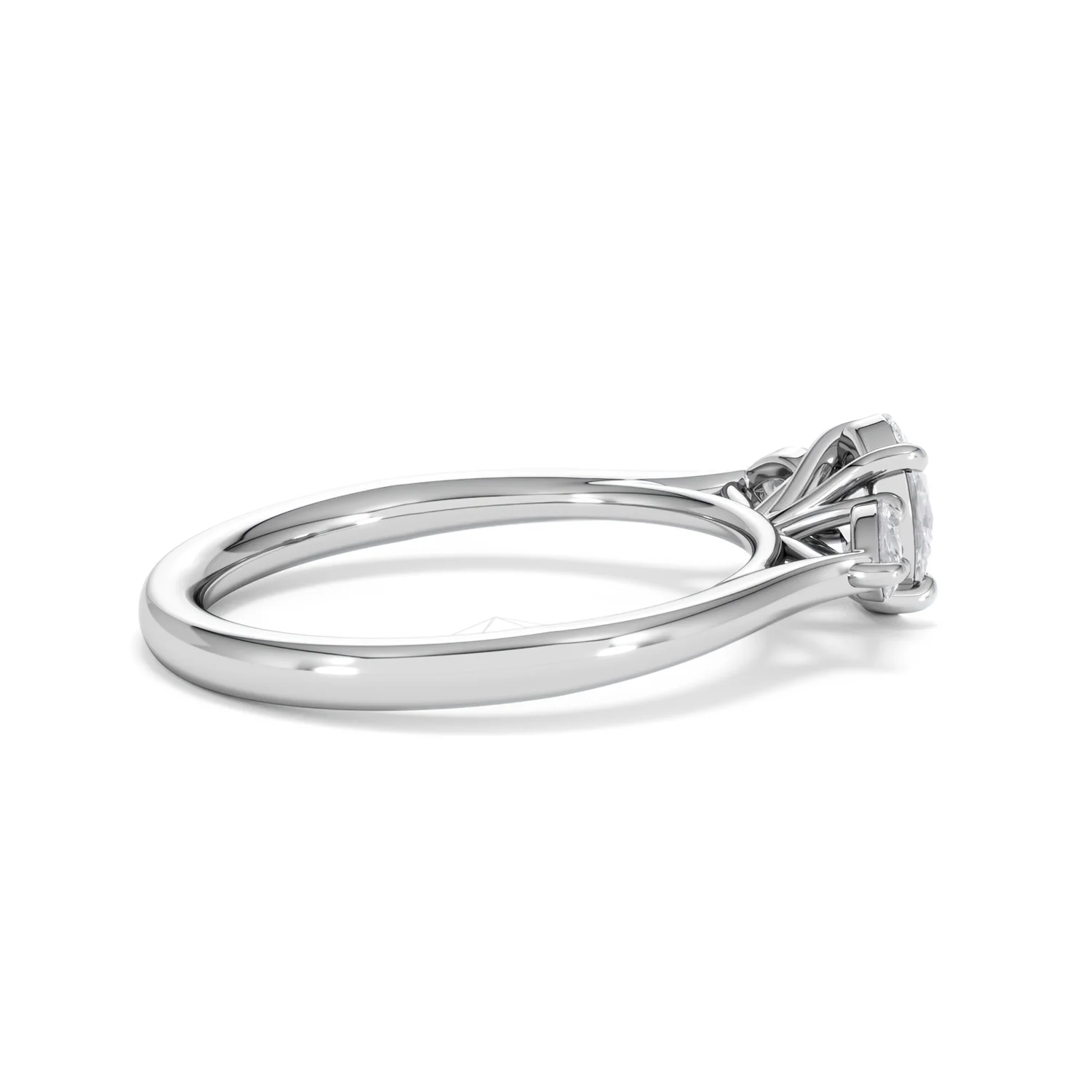 Evoke 3 Stone Oval Cut Lab Diamond Ring 0.50ct in 9K White Gold - Image 30