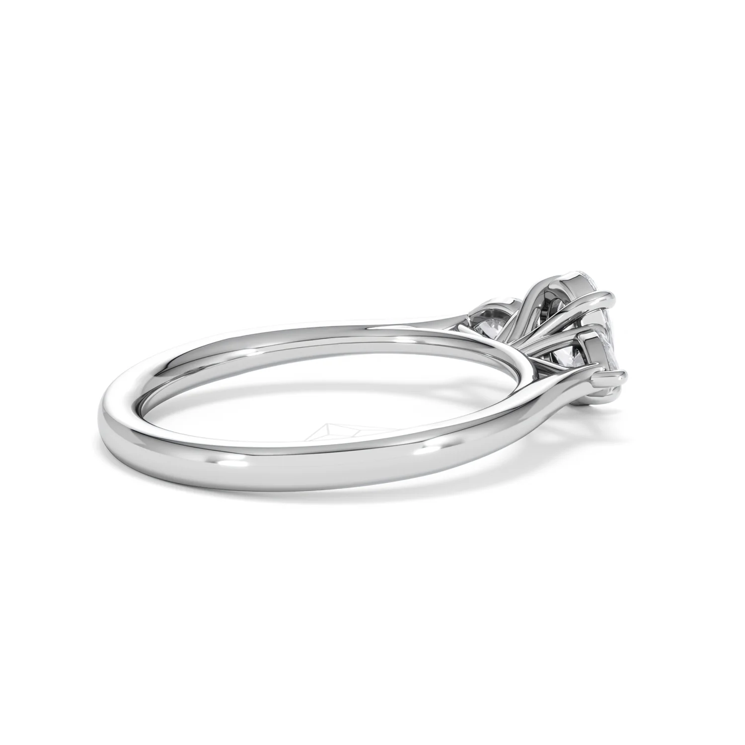 Evoke 3 Stone Oval Cut Lab Diamond Ring 0.50ct in 9K White Gold - Image 33